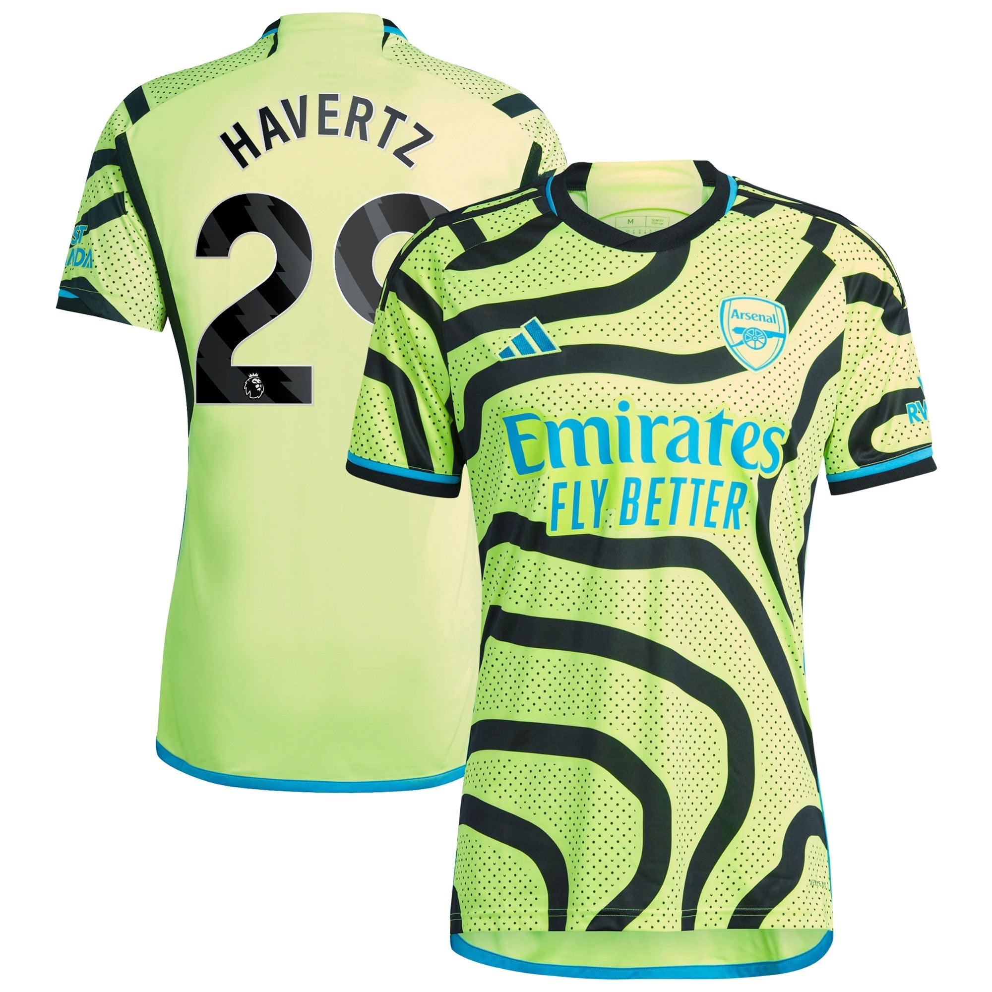 Kai Havertz Arsenal 2023/24 Away Player Shirt - Yellow