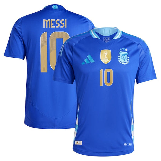 Men's Lionel Messi Blue Argentina National Team 2024 Away  Player Shirt