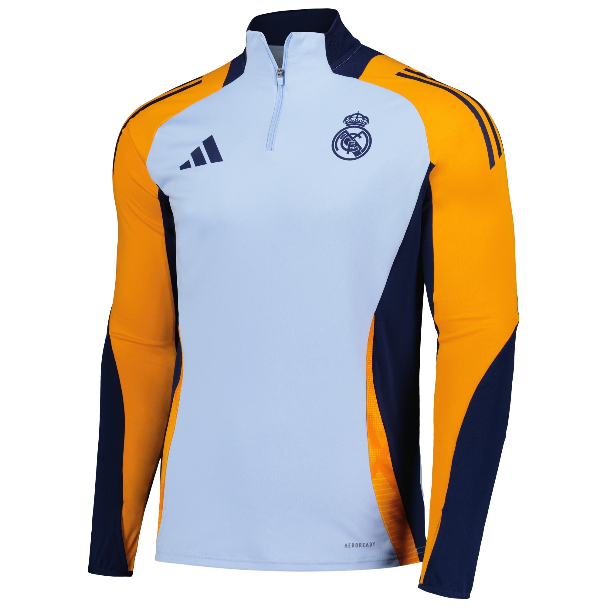 Real Madrid 2024/25 AEROREADY Raglan Quarter-Zip Training Top - Light Blue