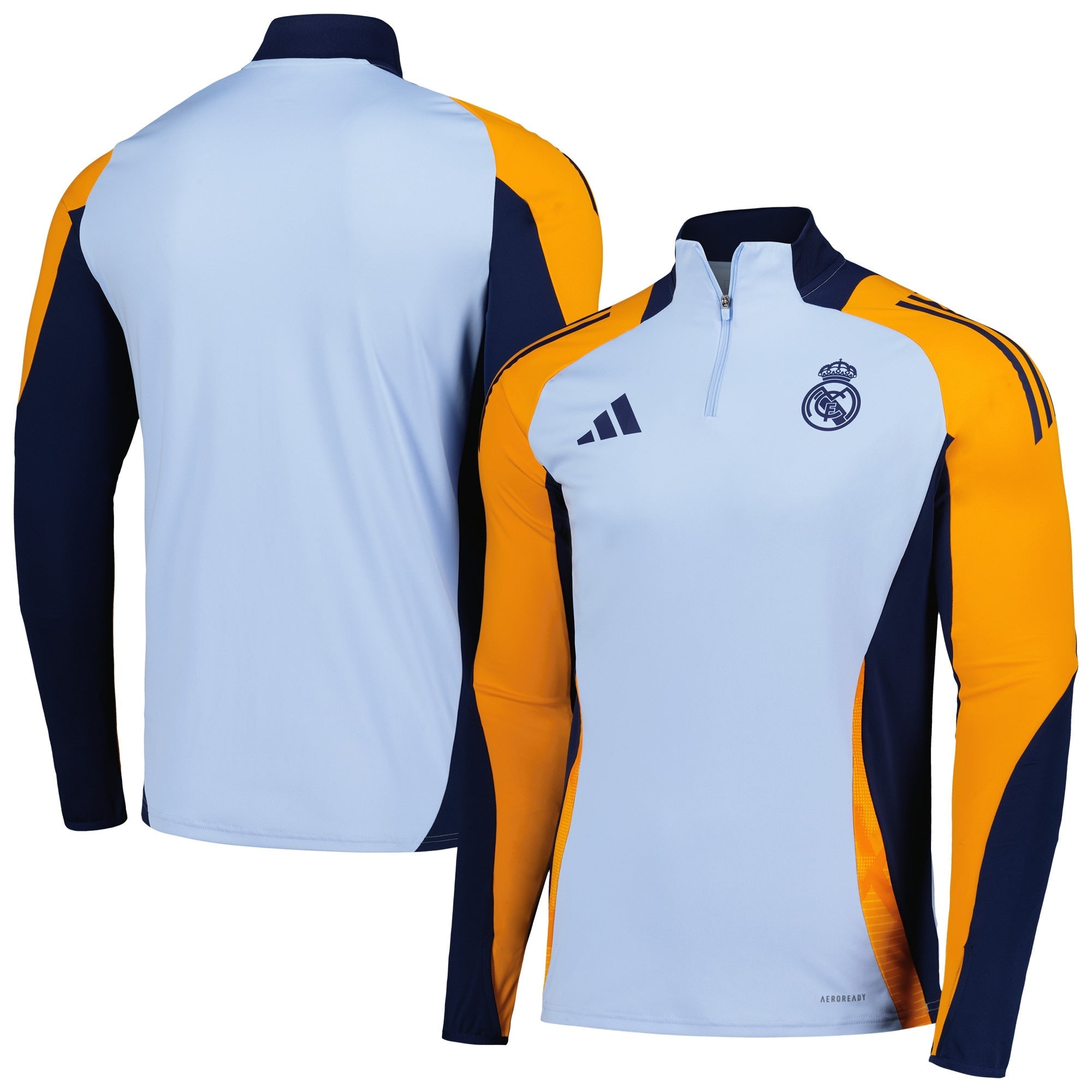 Real Madrid 2024/25 AEROREADY Raglan Quarter-Zip Training Top - Light Blue