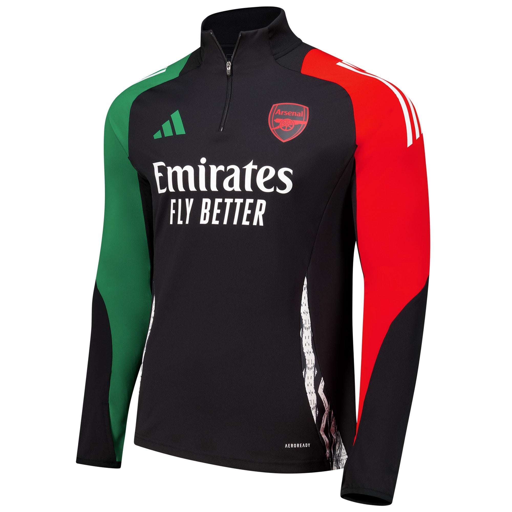 Arsenal 2024/25 AEROREADY Raglan Quarter-Zip Training Top - Black
