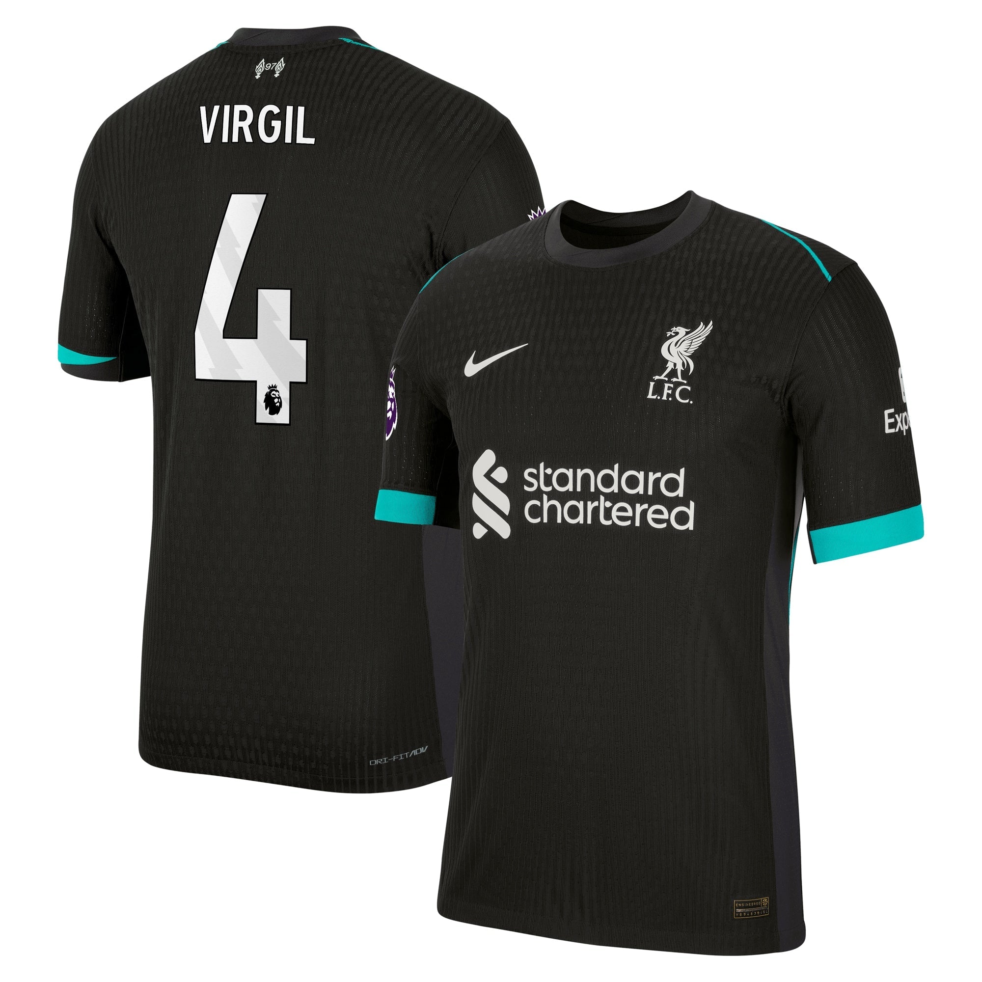 Virgil van Dijk Liverpool 2024/25 Away Shirt - Forest Green