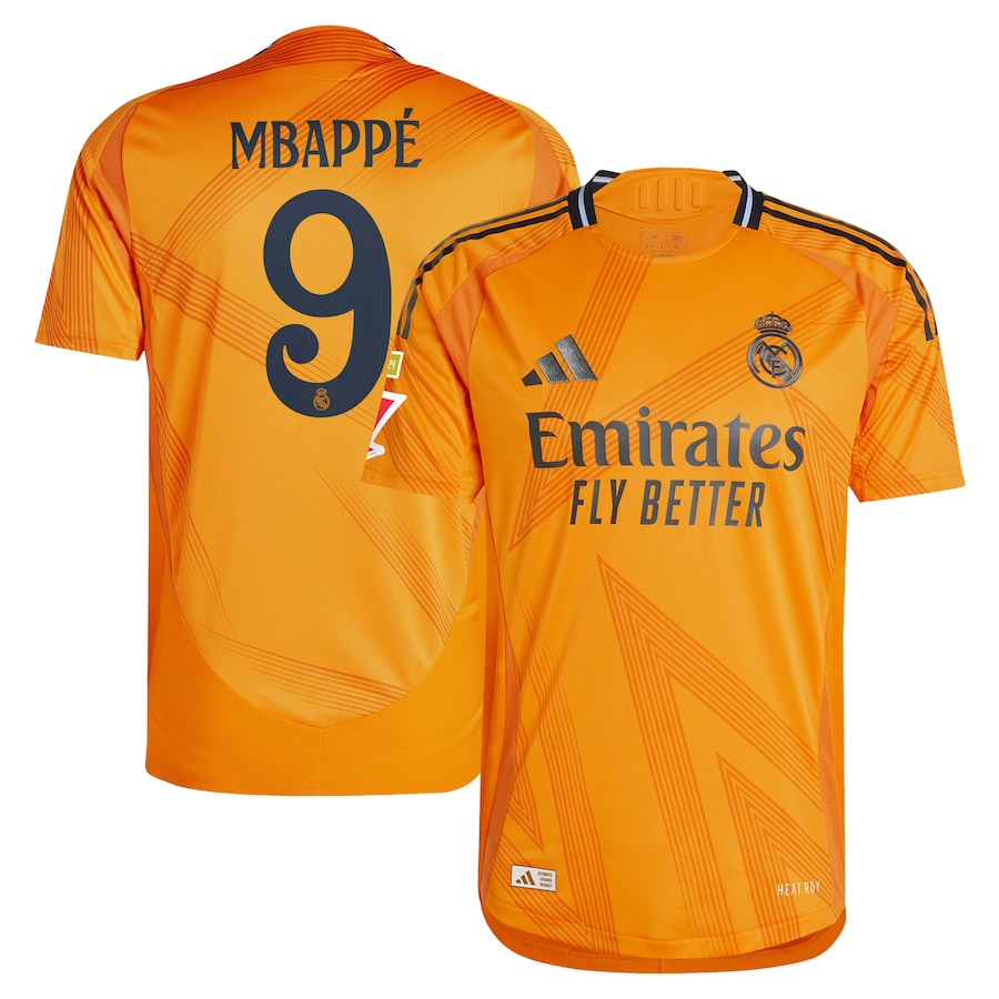 Kylian Mbappé Real Madrid 2024/25 Away Shirt - Orange