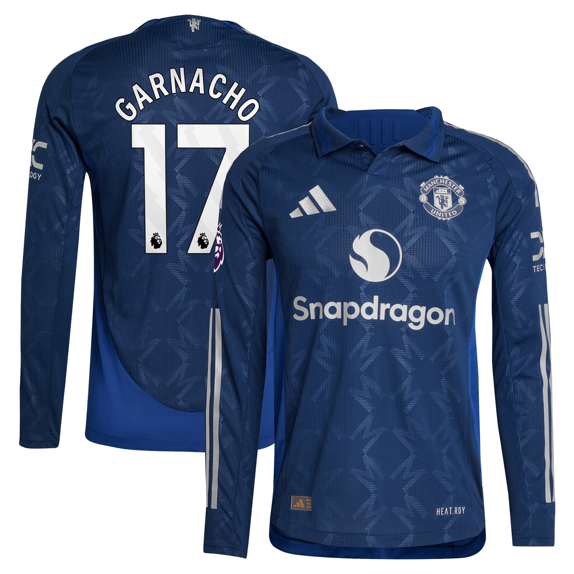 Alejandro Garnacho Manchester United 2024/25 Away Long Sleeve Player Shirt - Navy