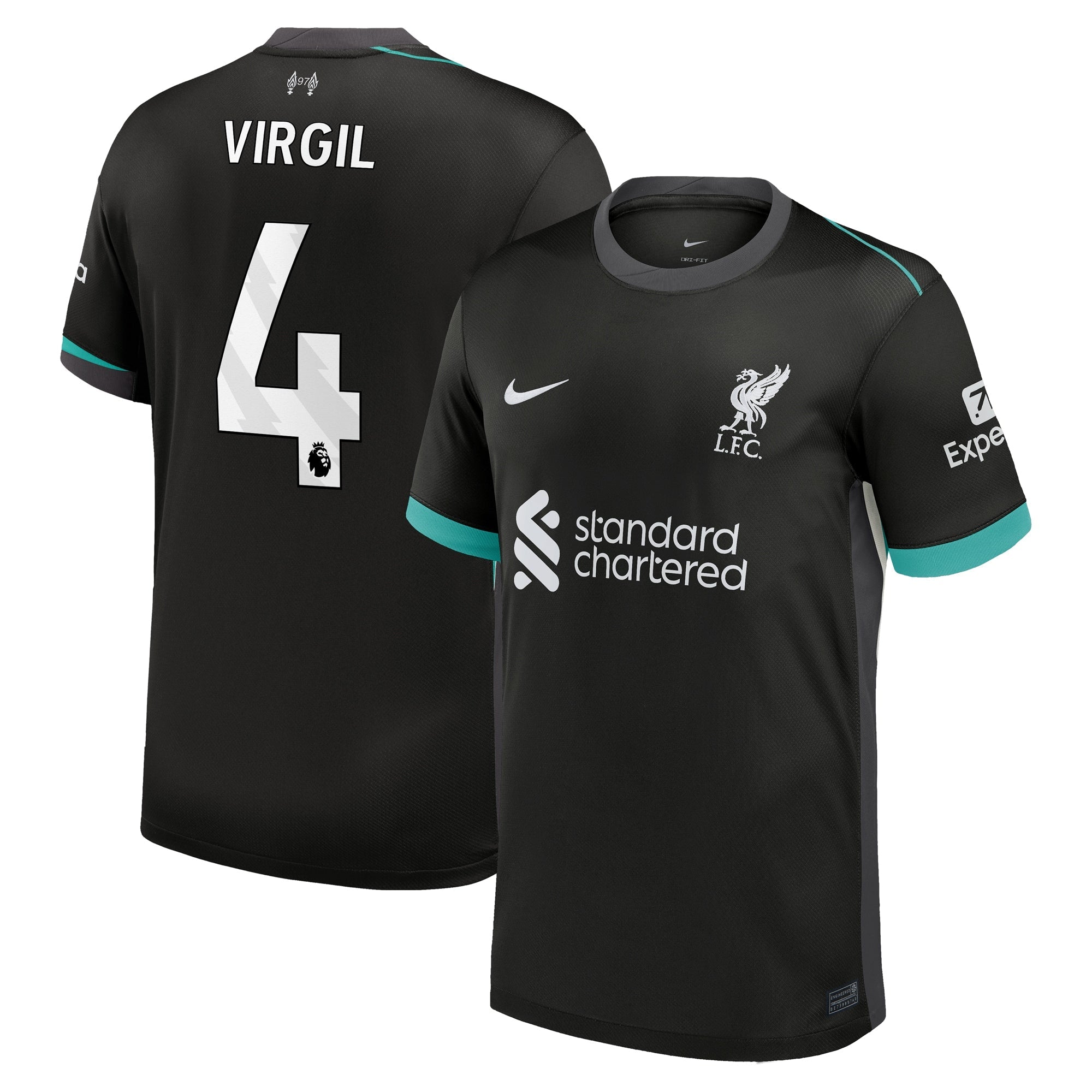 Virgil van Dijk Liverpool 2024/25 Away Shirt - Forest Green
