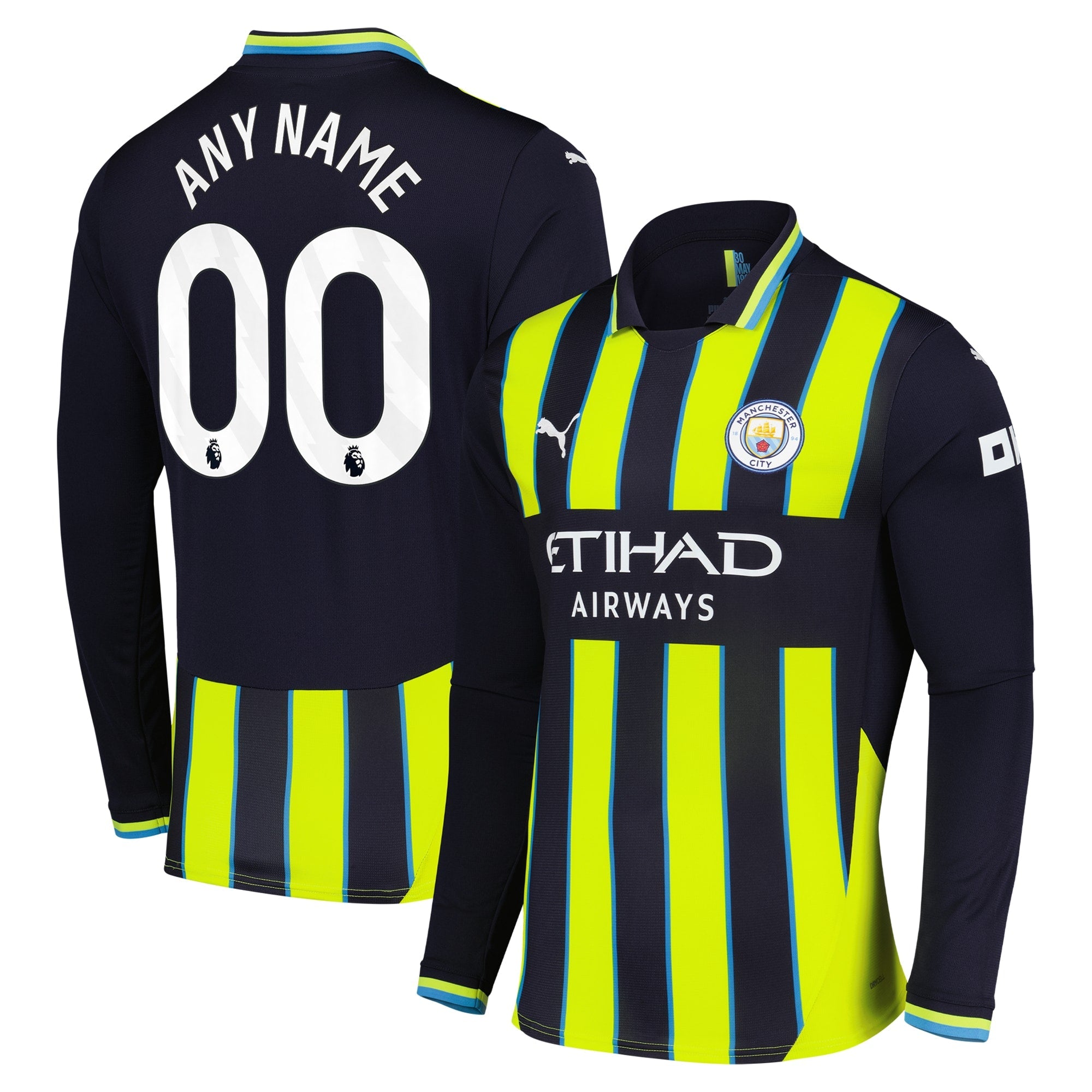 Manchester City 2024/25 Away Long Sleeve Custom Shirt - Navy