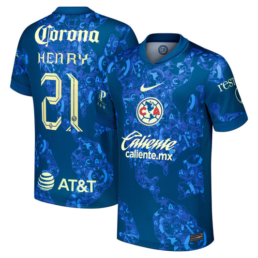 Henry Martin Club America 2024/25 Away Shirt - Blue (Copy)