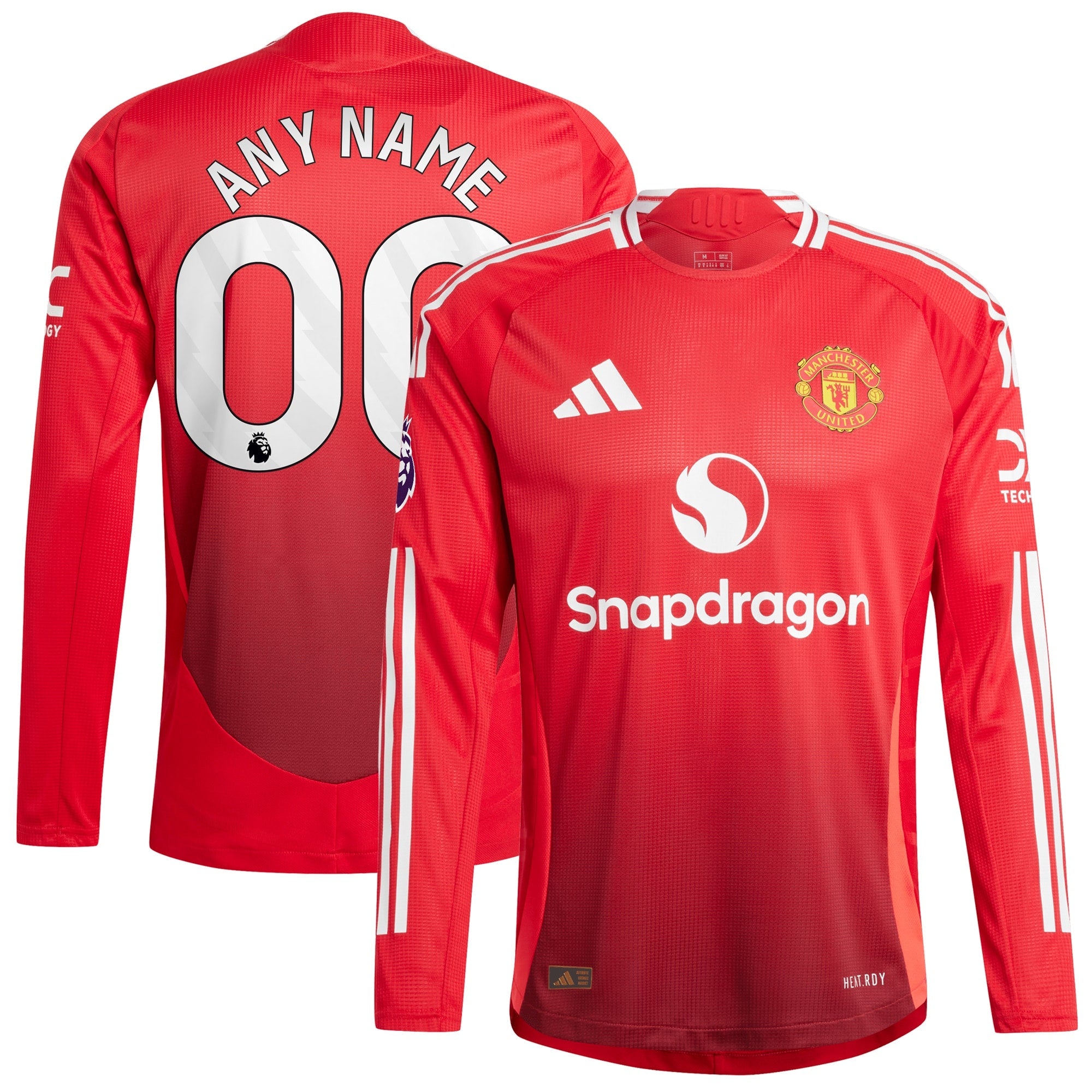 Manchester United 2024/25 Home Custom Long Sleeve Shirt - Red
