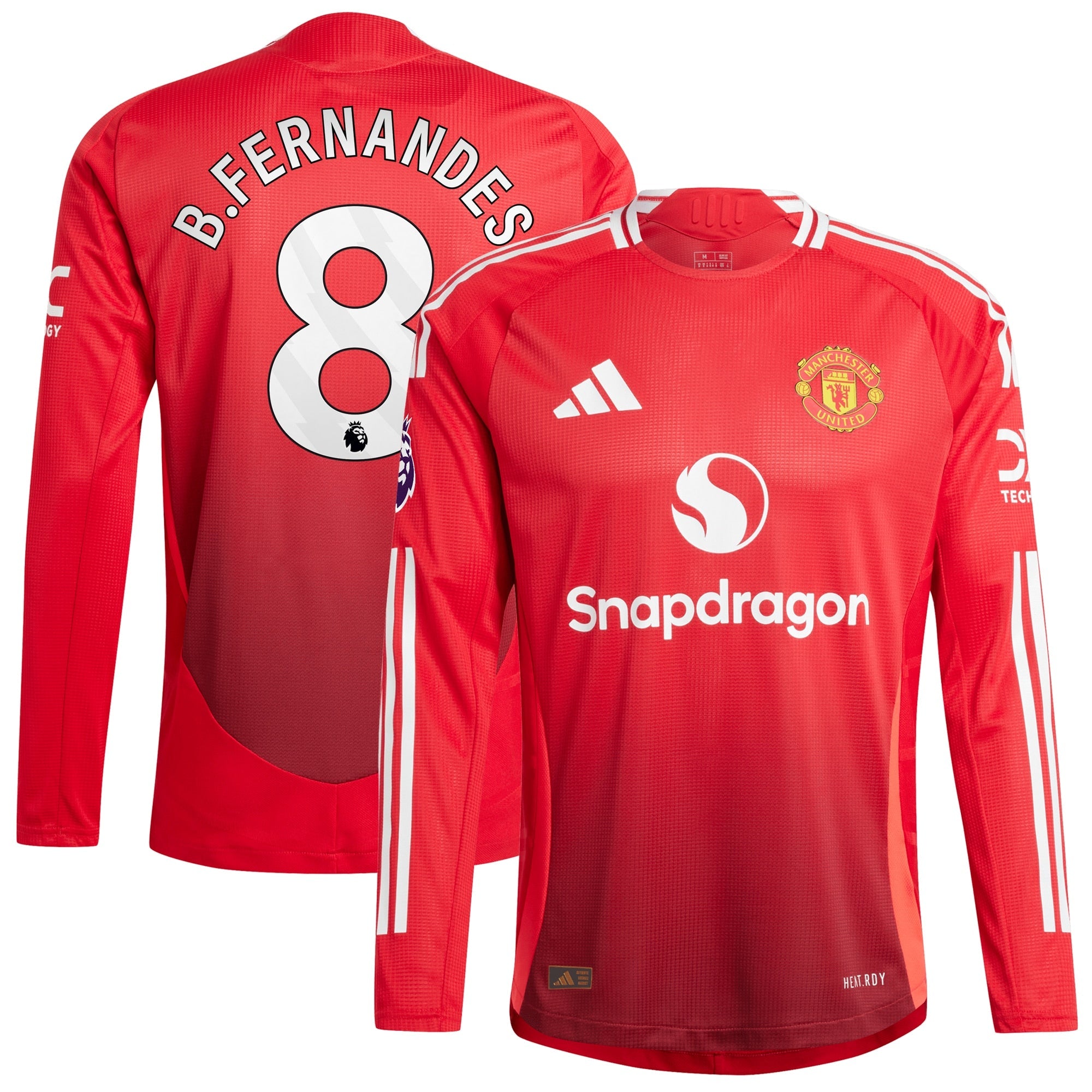 Bruno Fernandes Manchester United 2024/25 Home Long Sleeve Player Shirt - Red