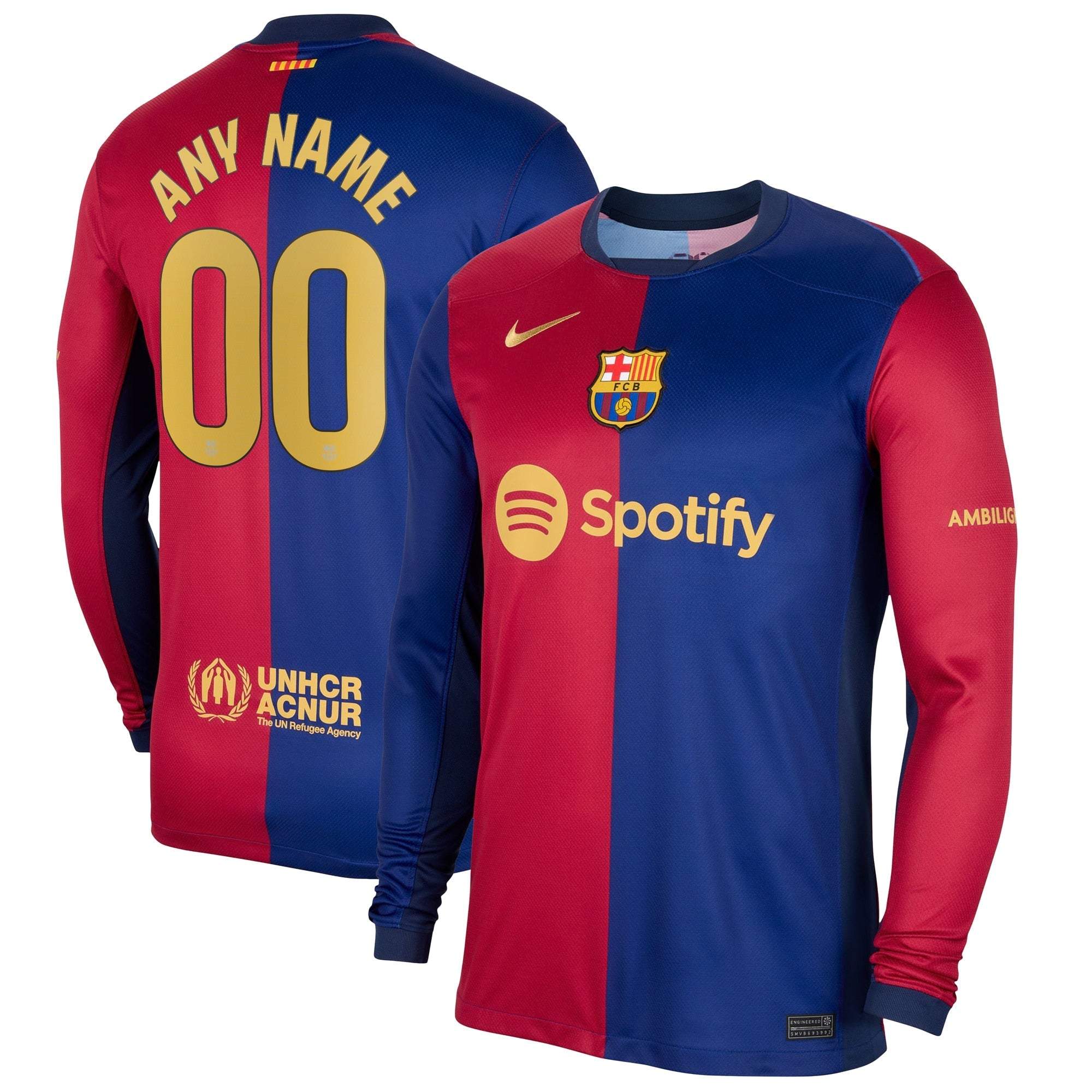 Barcelona 2024/25 Home Long Sleeve Custom Shirt - Royal