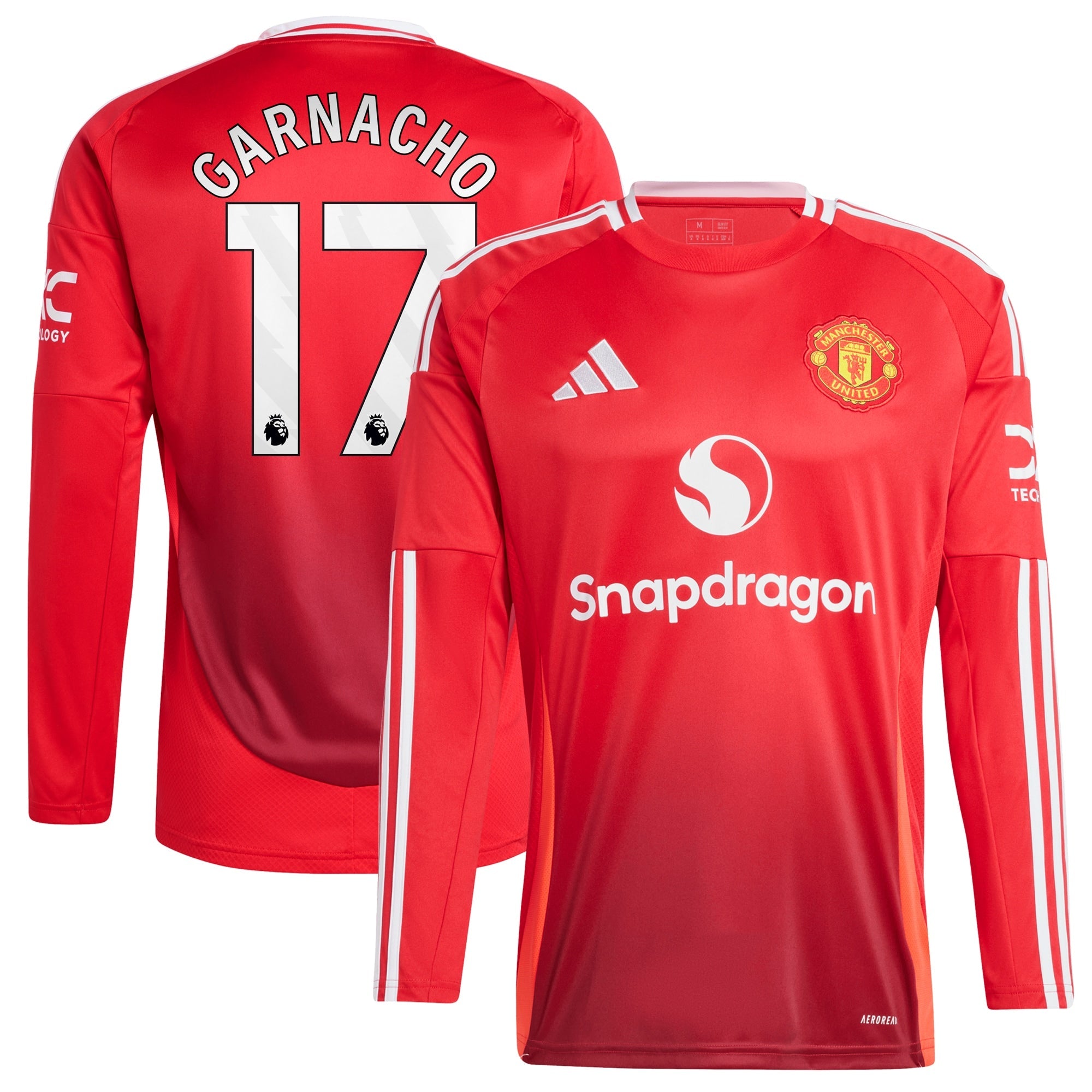 Alejandro Garnacho Manchester United 2024/25 Home Long Sleeve Player Shirt - Red