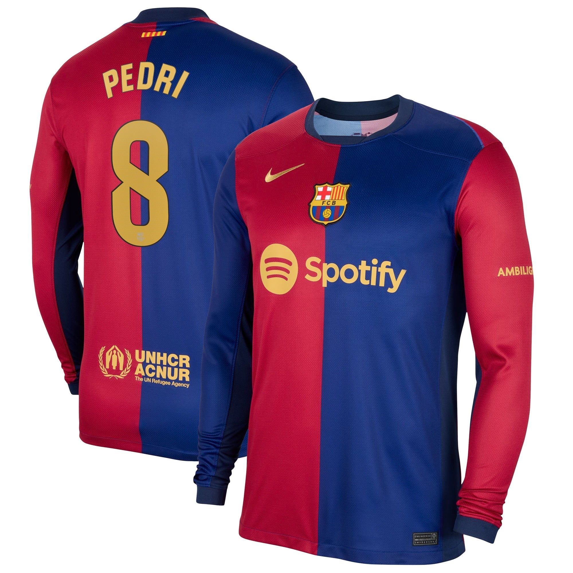 Pedri Barcelona 2024/25 Home Long Sleeve Player Shirt - Royal