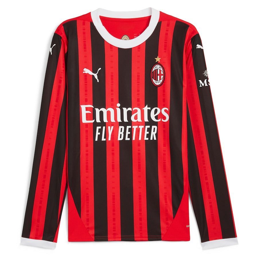 Rafael Leão AC Milan 2024/25 Home Long Sleeve Player Shirt - Red