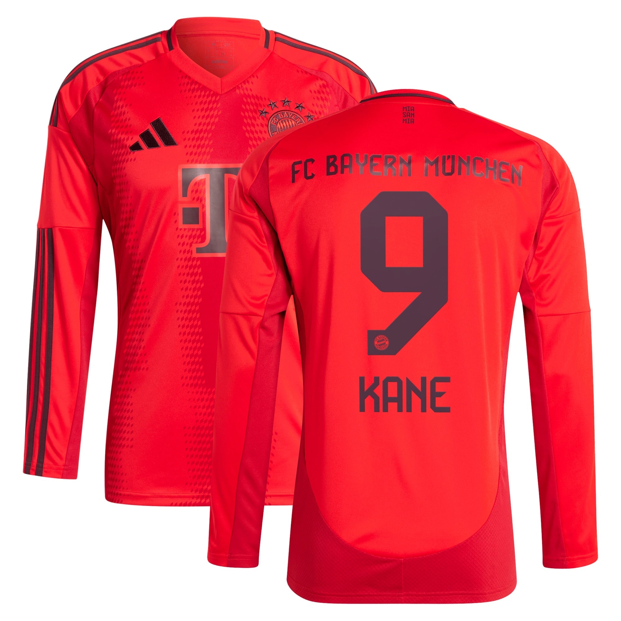 Selected slide 1 of 3Display slide 2 of 3Display slide 3 of 3 Harry Kane Bayern Munich 2024/25 Home Long Sleeve Player Shirt - Red