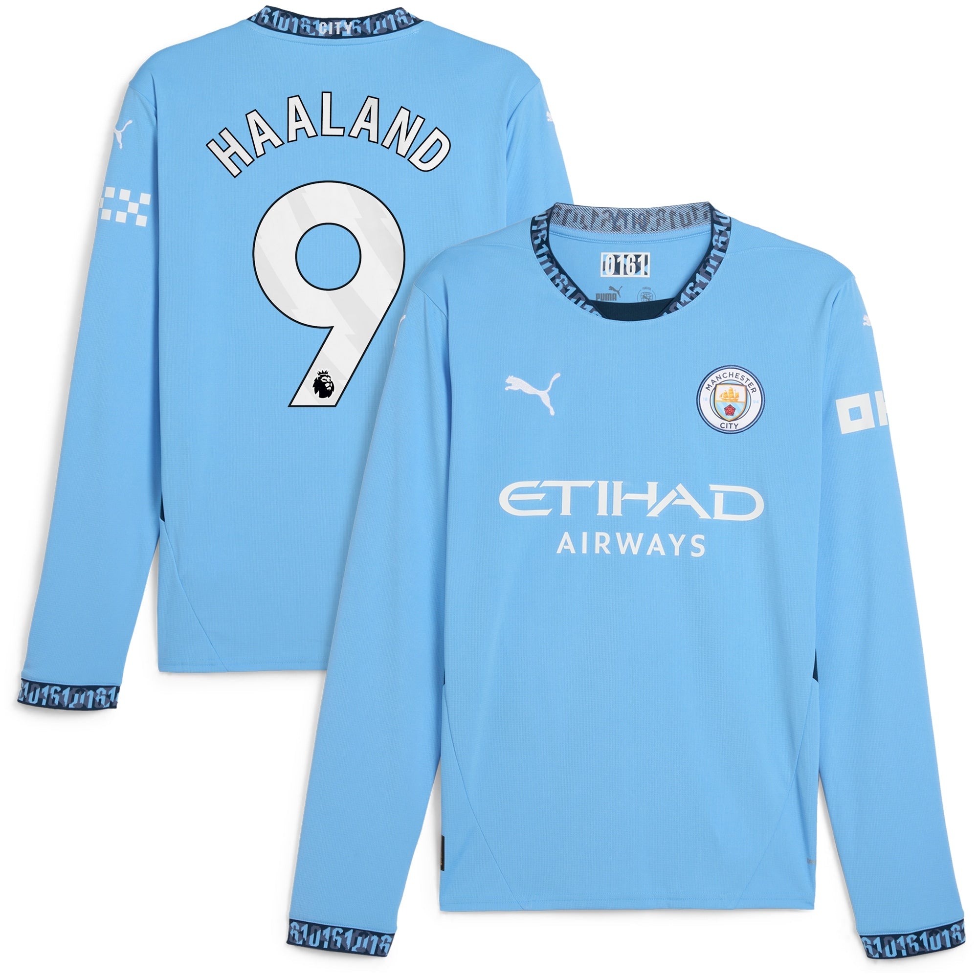 Erling Haaland Manchester City 2024/25 Home Long Sleeve Player Shirt - Light Blue