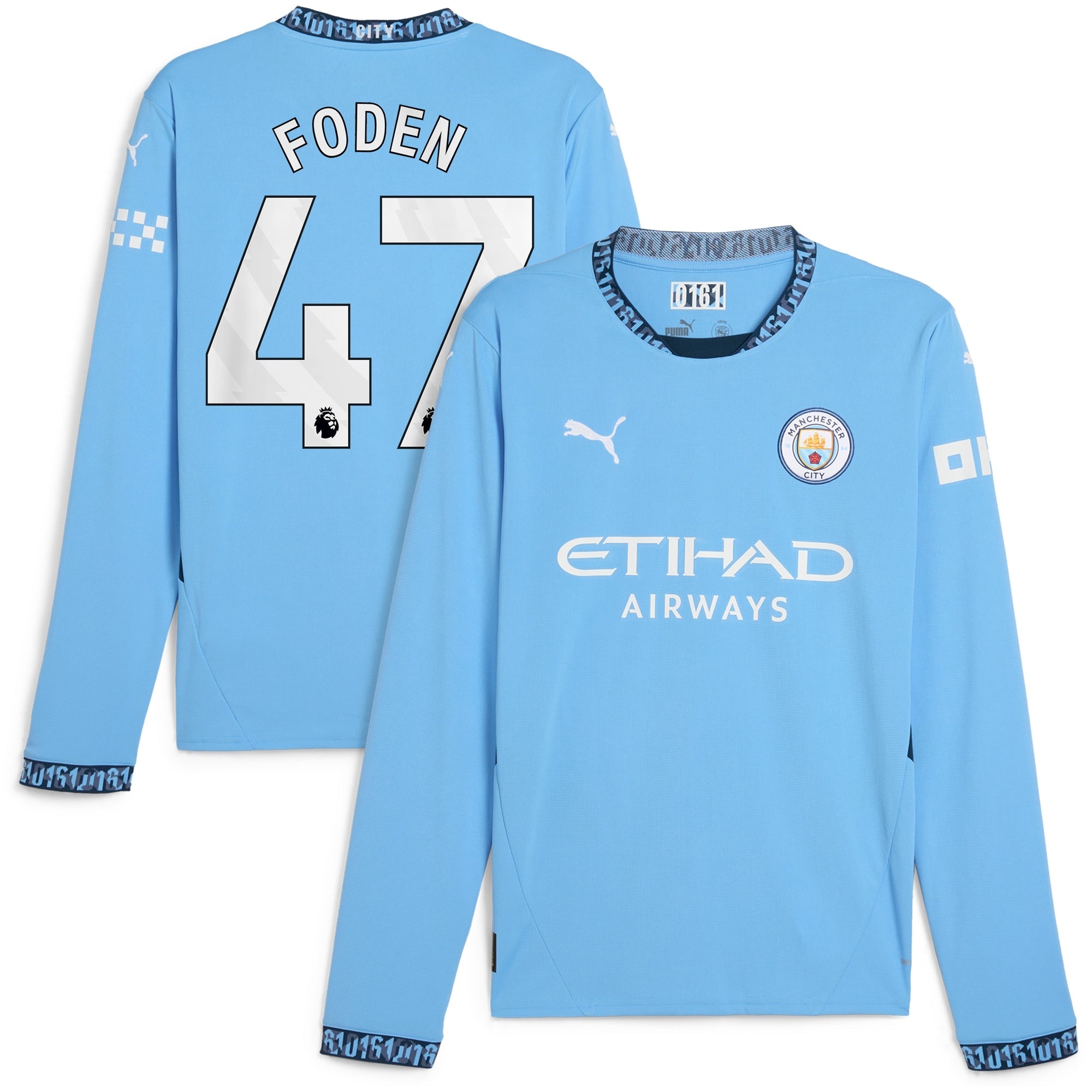 Phil Foden Manchester City 2024/25 Home Long Sleeve Player Shirt - Light Blue