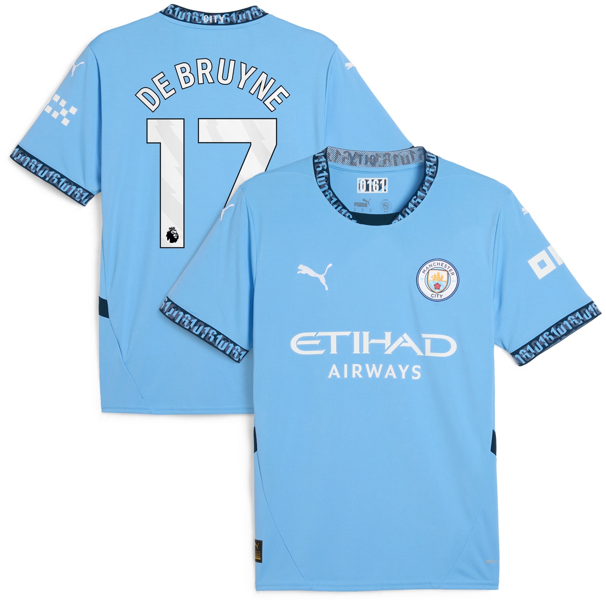 Kevin De Bruyne Manchester City 2024/25 Home Player Shirt - Light Blue