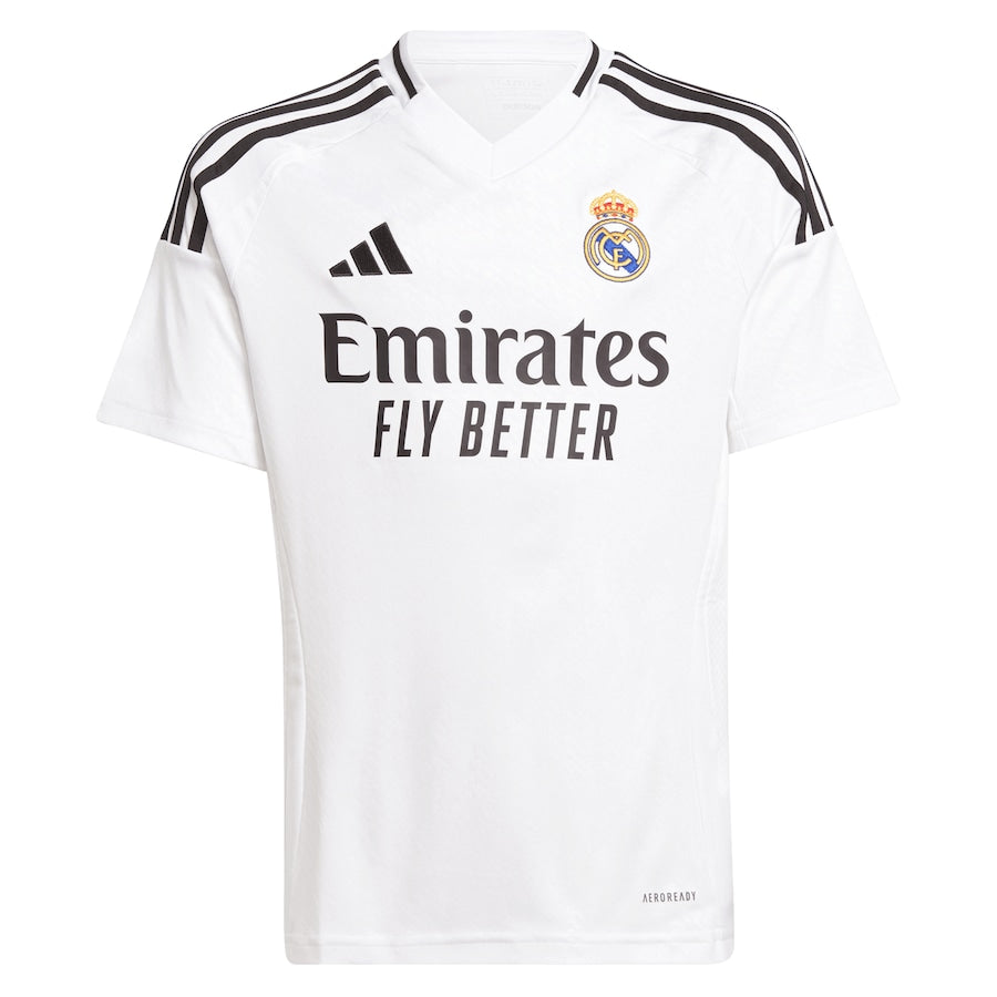 Kylian Mbappé Real Madrid Youth 2024/25 Home Player Shirt - White