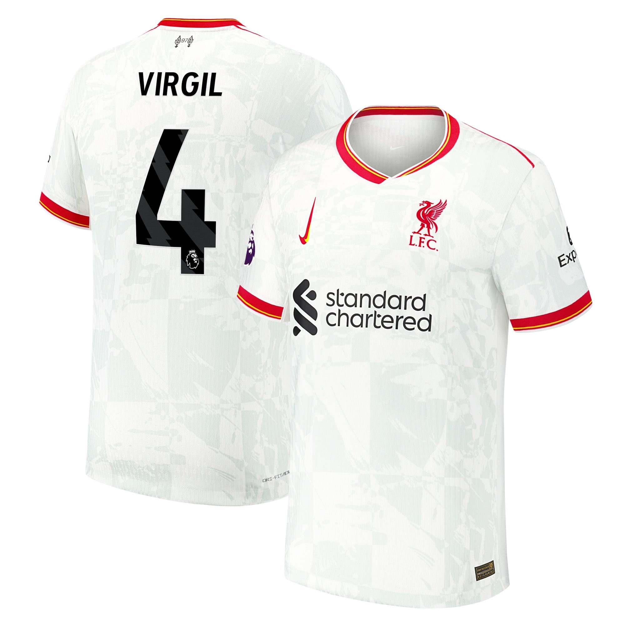 Virgil van Dijk Liverpool 2024/25 Third Shirt - White