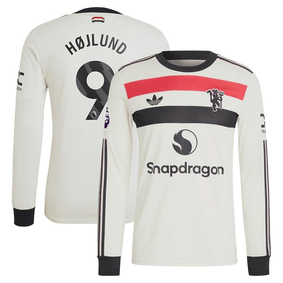 Rasmus Højlund Manchester United Originals 2024/25 Third Long Sleeve Shirt - Cream