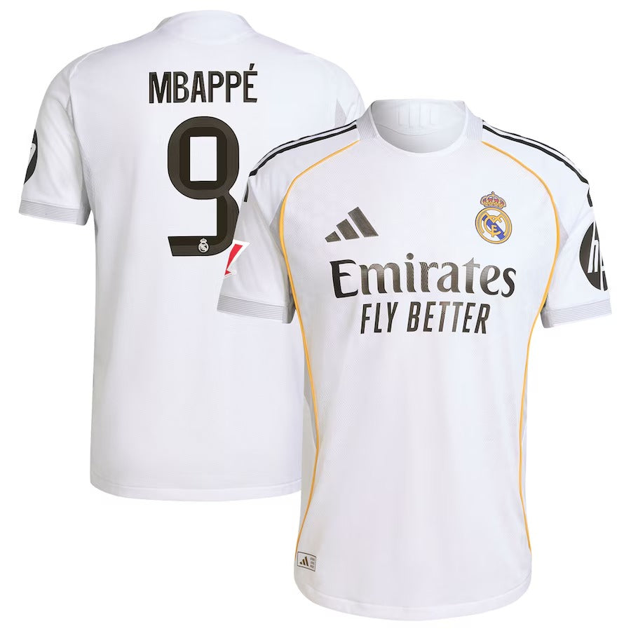 Kylian Mbappé Real Madrid adidas 2025/26 Home Soccer Shirt - White
