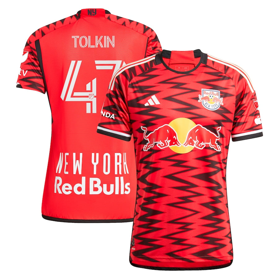 John Tolkin New York Red Bulls adidas 2024 Legacy Authentic Player Jersey – Red