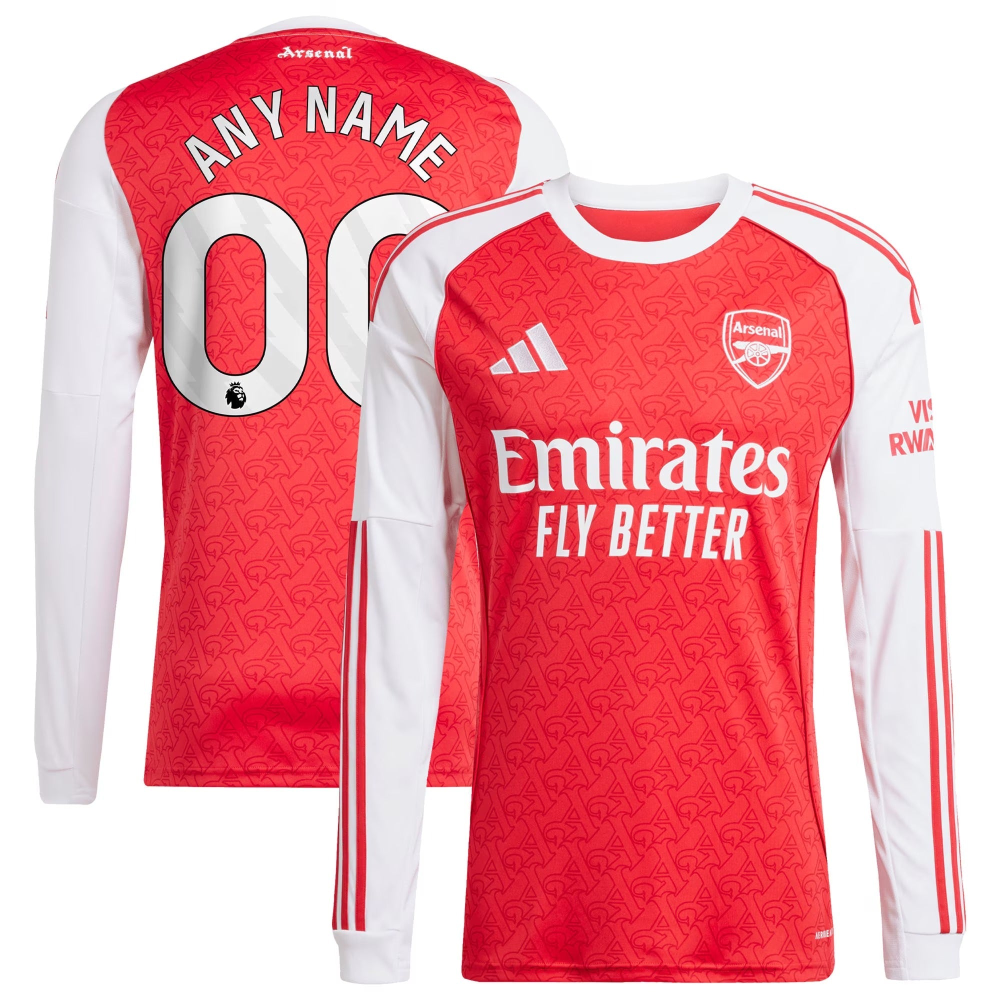 Arsenal adidas 2025/26 Home Long Sleeve Custom Soccer Shirt - Red