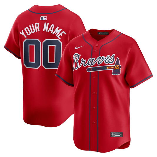 Atlanta Braves Alternate Limited Custom Shirt – Red