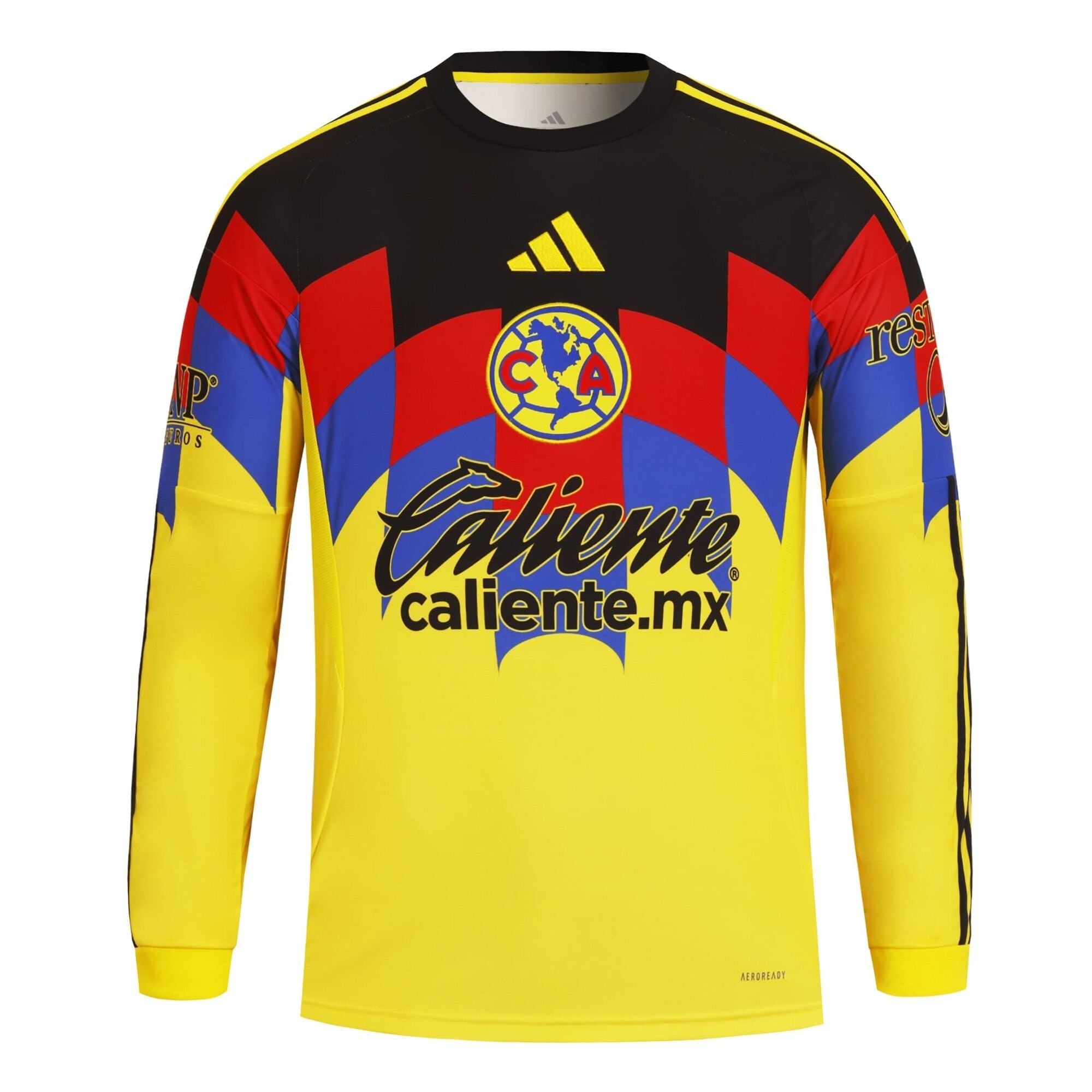 Club America adidas 2025/26 Home Long Sleeve Soccer Shirt - Yellow