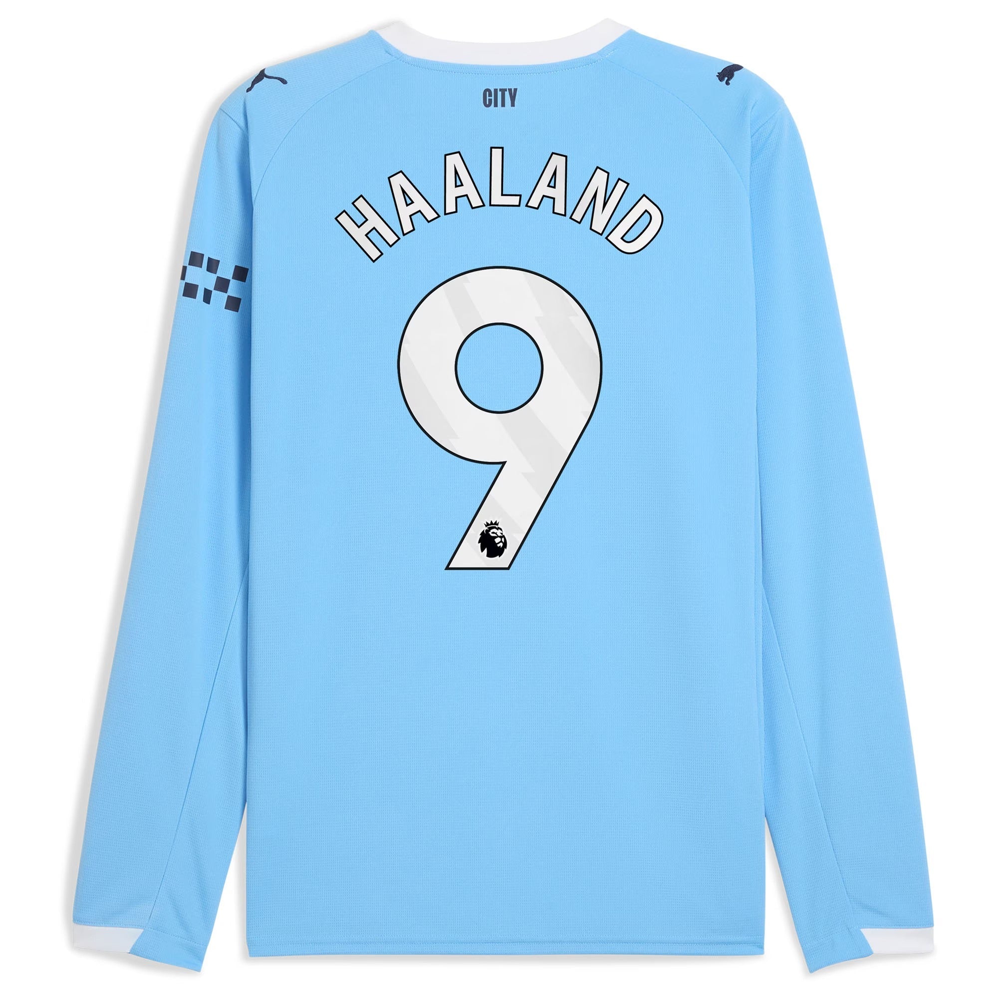 Erling Haaland Manchester City Puma 2025/26 Home Long Sleeve Player Soccer Shirt - Sky Blue