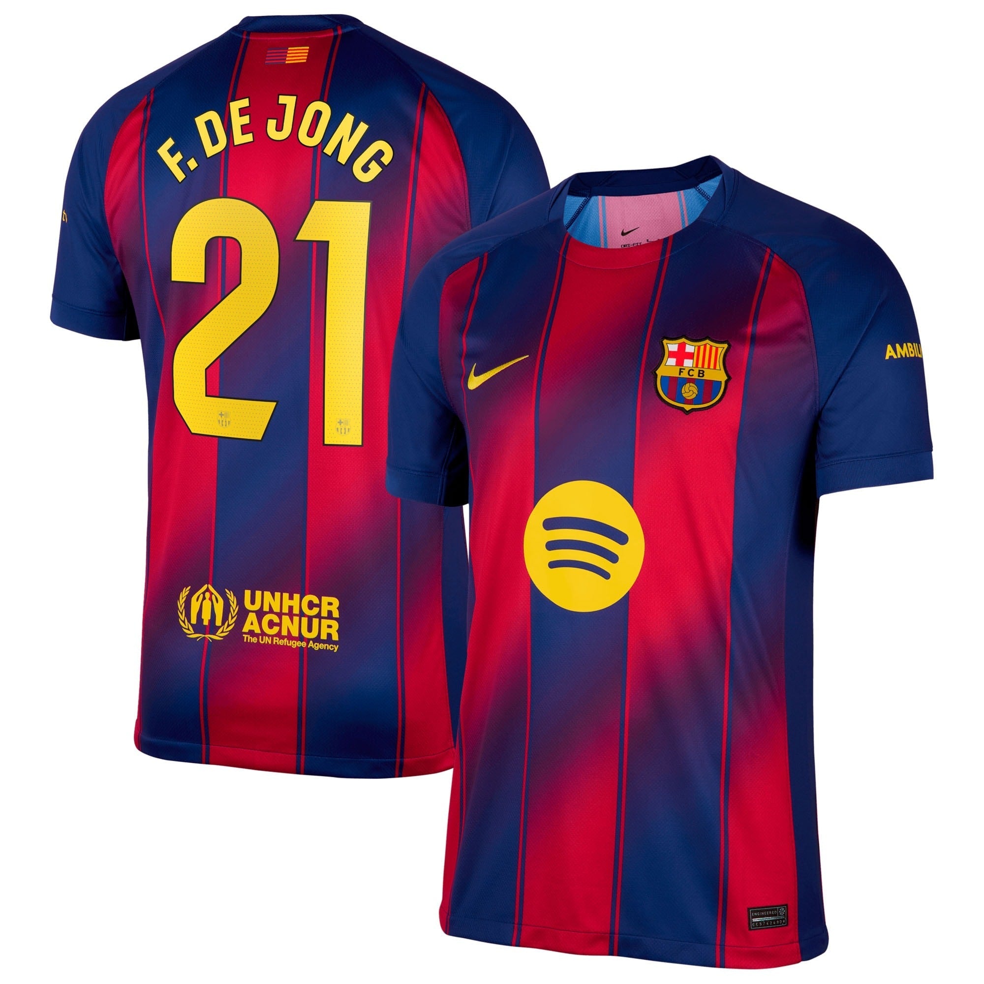 Frenkie de Jong Barcelona teams 2025/26 Home Soccer Shirt - Navy
