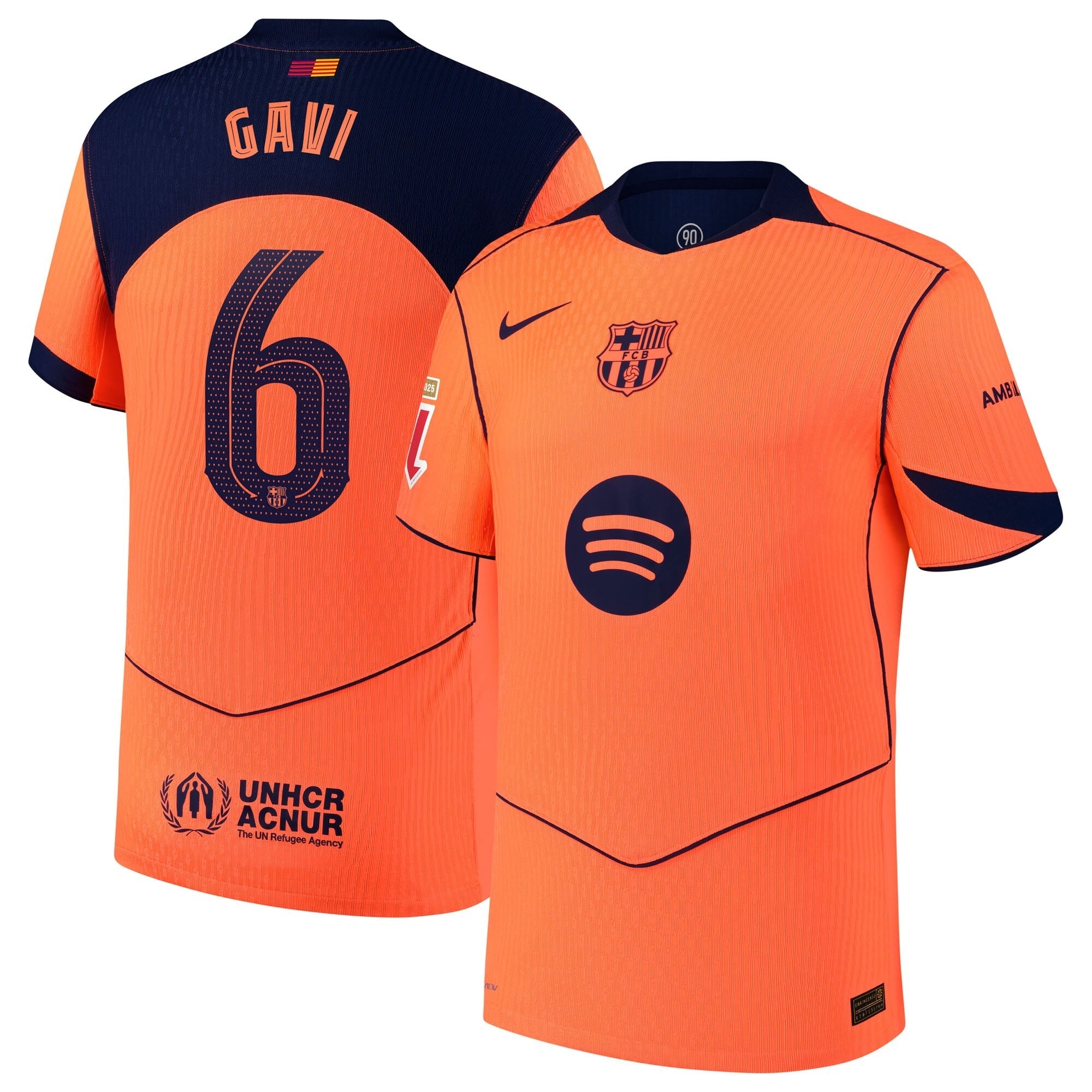 Gavi Barcelona teams 2025/26 Third Player Soccer Shirt - Orange
