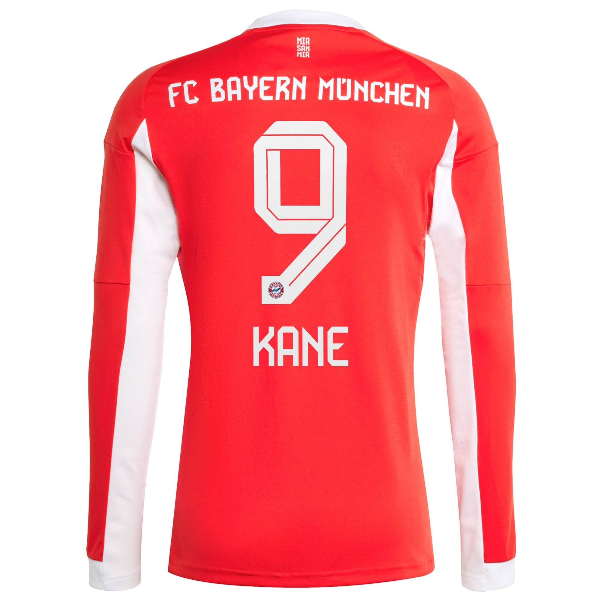 Harry Kane Bayern Munich Adidas 2025/26 Home Long Sleeve Soccer Shirt - Red