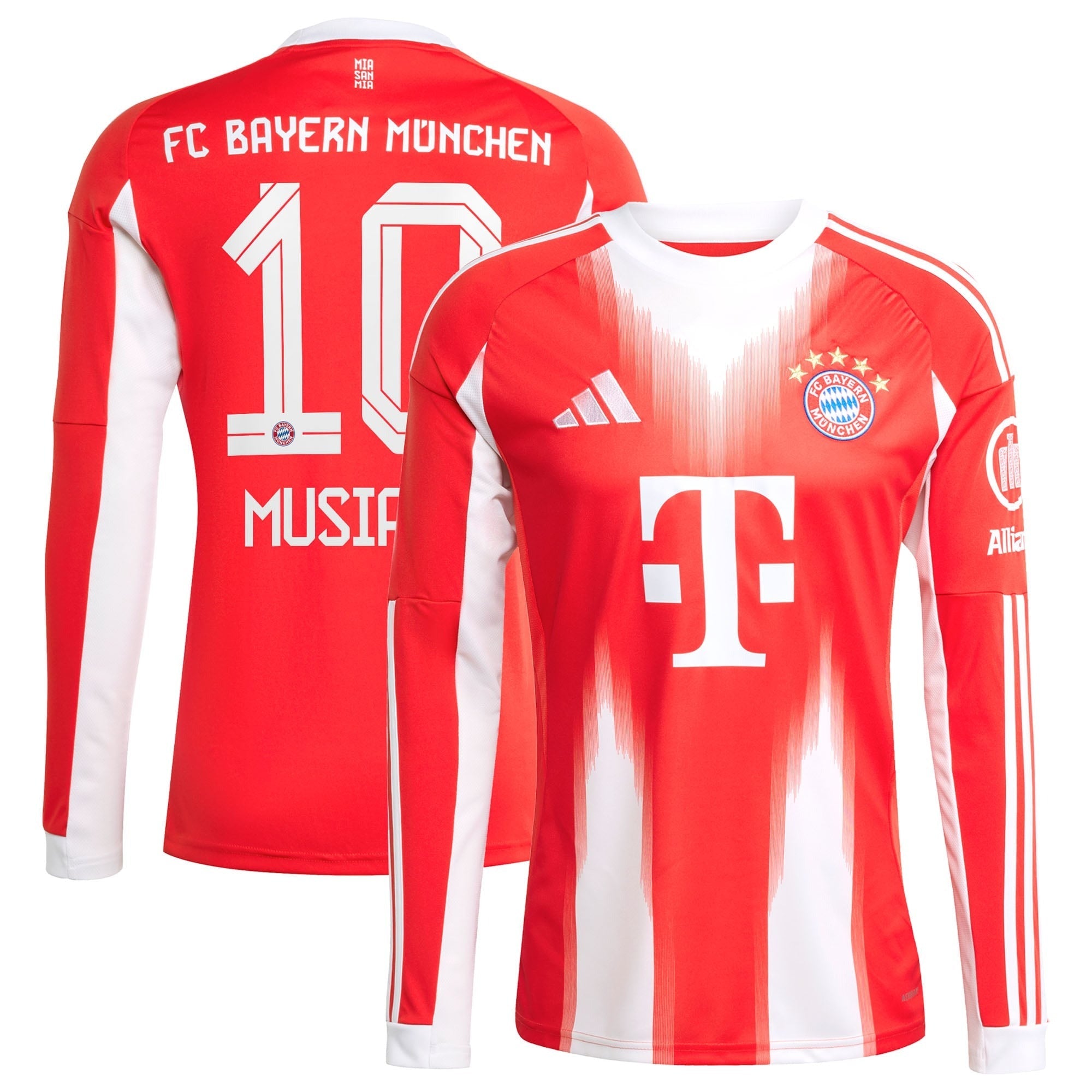 Jamal Musiala Bayern Munich adidas Home 2025/26 Long Sleeve Player Soccer Shirt - Red