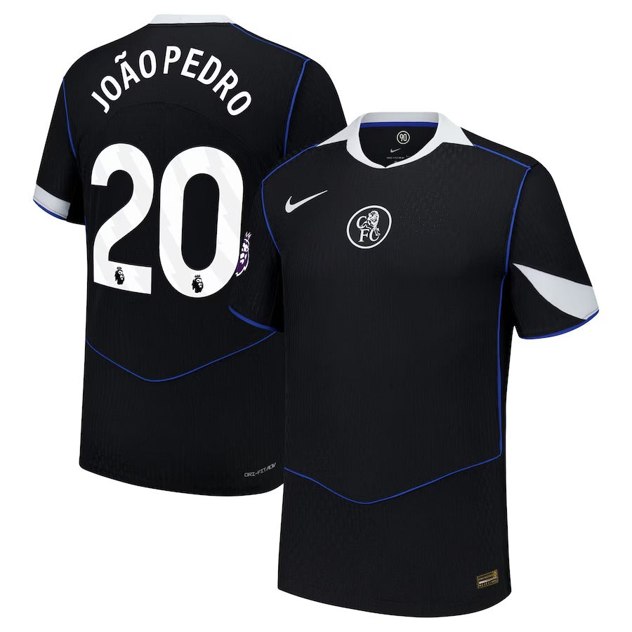 João Pedro Chelsea teams 2025/26 Third Player Soccer Shirt - Black