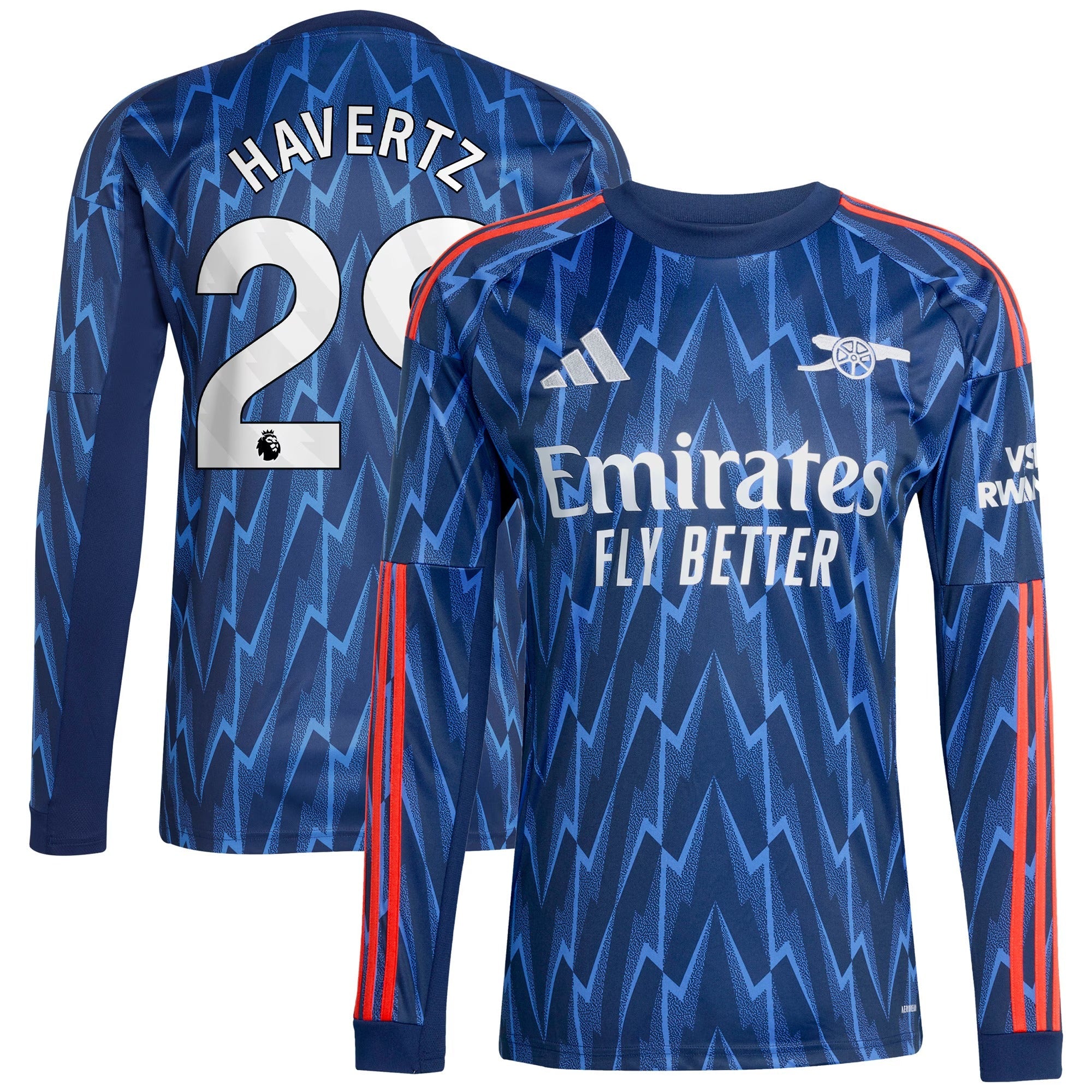 Kai Havertz Arsenal adidas 2025/26 Away Long Sleeve Player Soccer Shirt - Blue