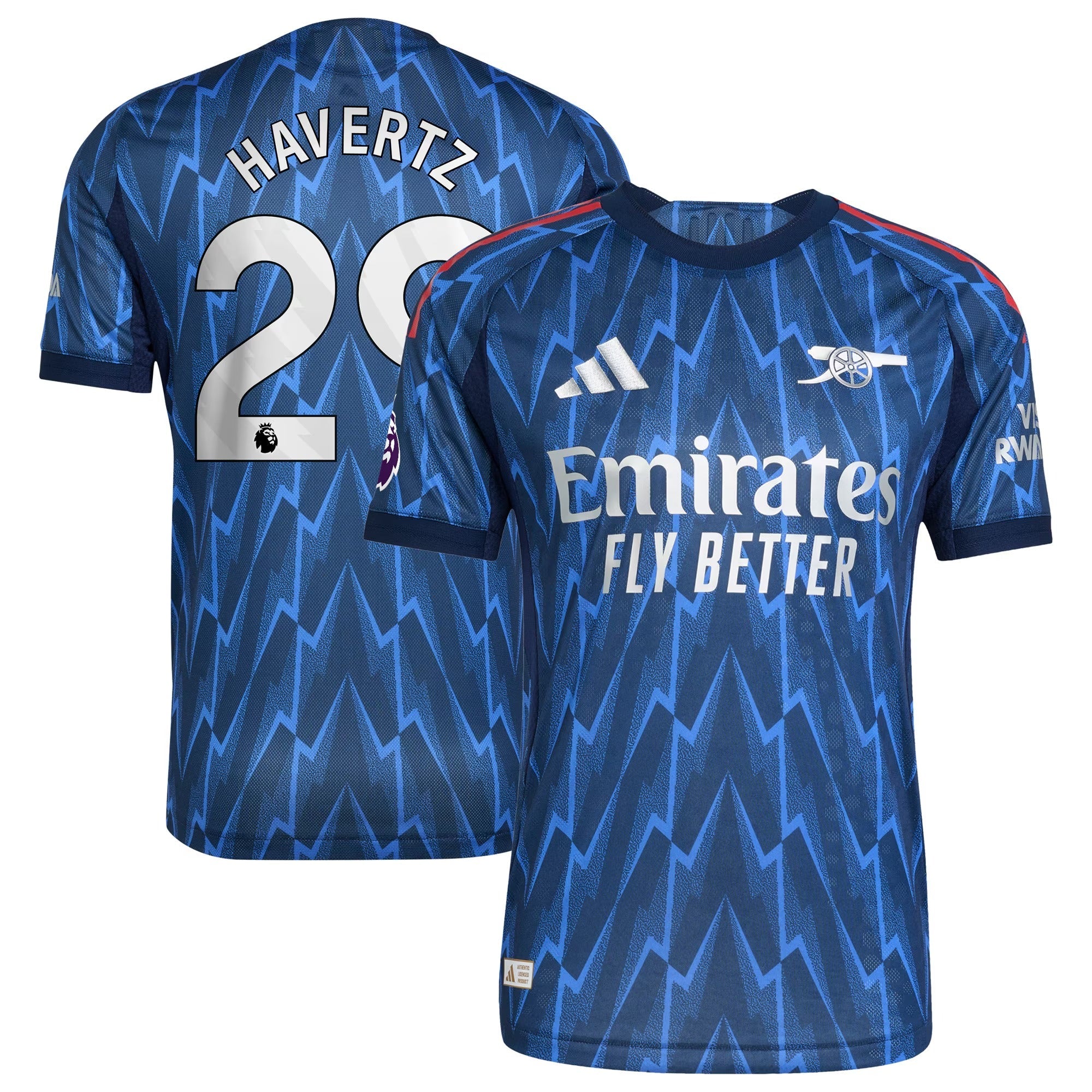 Kai Havertz Arsenal adidas 2025/26 Away Player Soccer Shirt - Blue