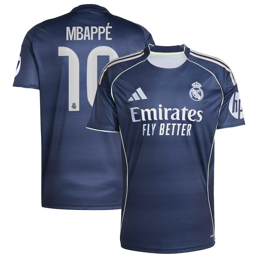 Kylian Mbappé Real Madrid adidas 2025/26 Away Player Soccer Shirt - Blue