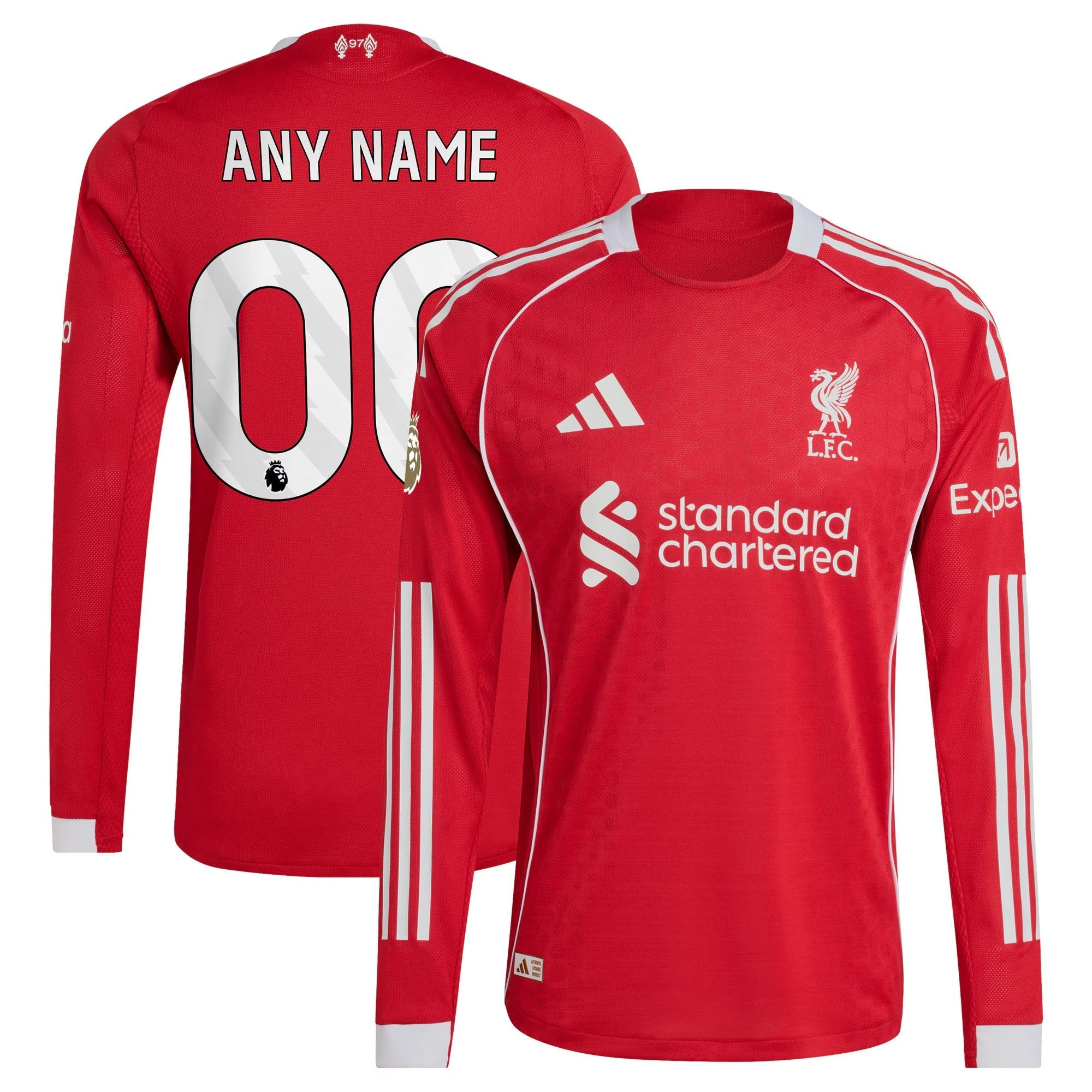 Liverpool 2025/26 Home Custom Long Sleeve Soccer Shirt - Red
