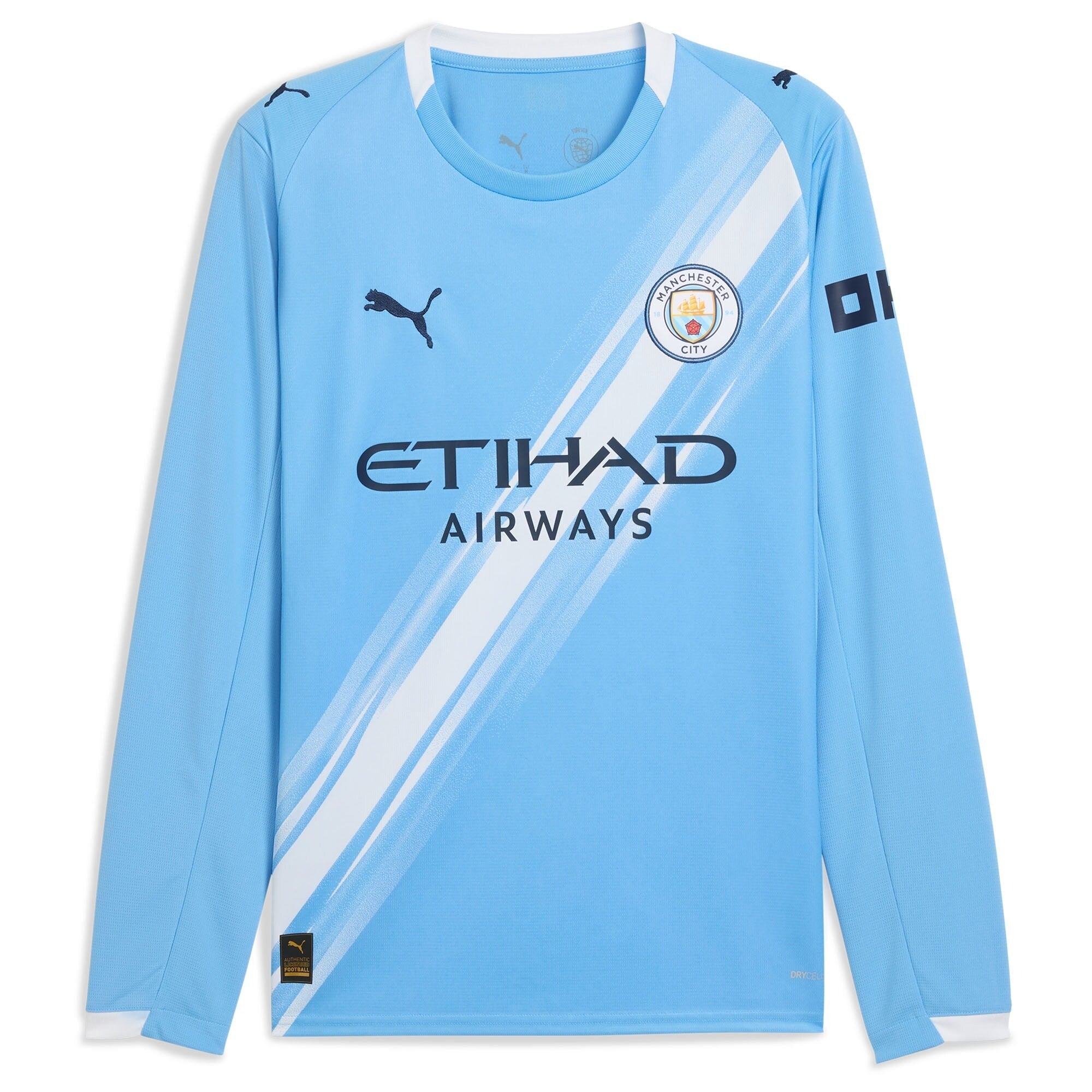 Manchester City Puma 2025/26 Home Long Sleeve Custom Soccer Shirt - Sky Blue