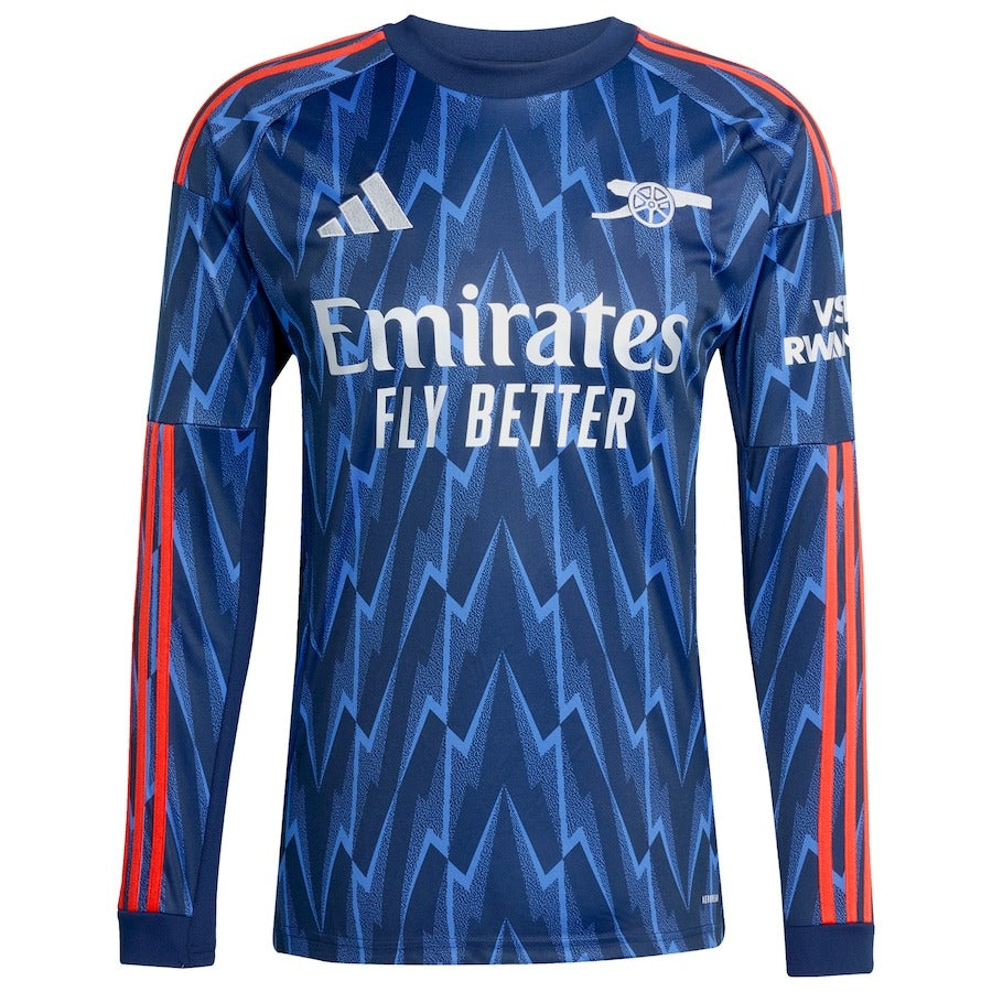 Martin Ødegaard Arsenal adidas 2025/26 Away Long Sleeve Player Soccer Shirt - Blue