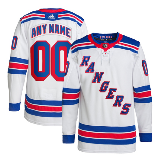 New York Rangers Team 2022 Custom Jersey Pro Official - White - Jersey Teams World