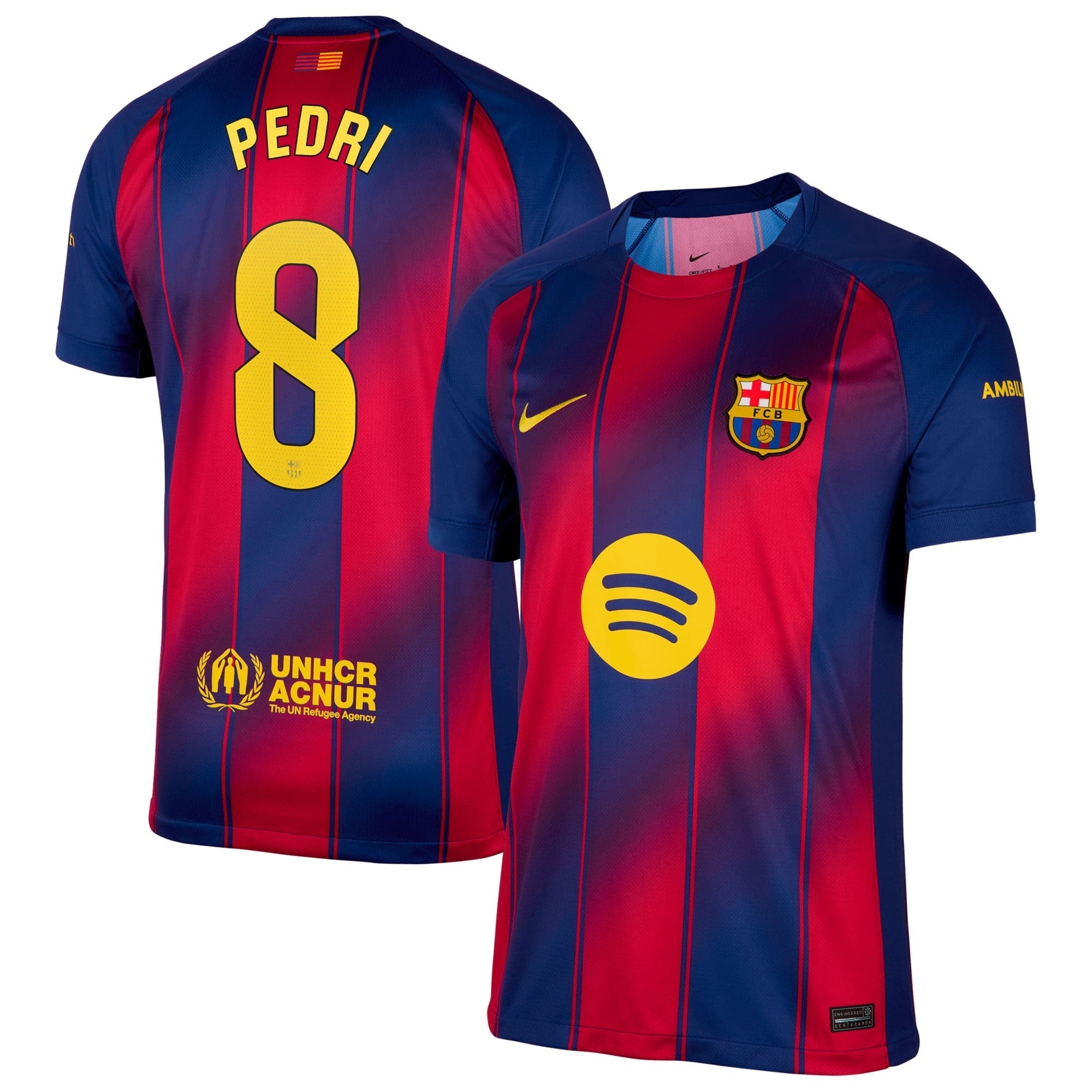 Pedri 8 Barcelona teams 2025/26 Home Soccer Shirt - Navy