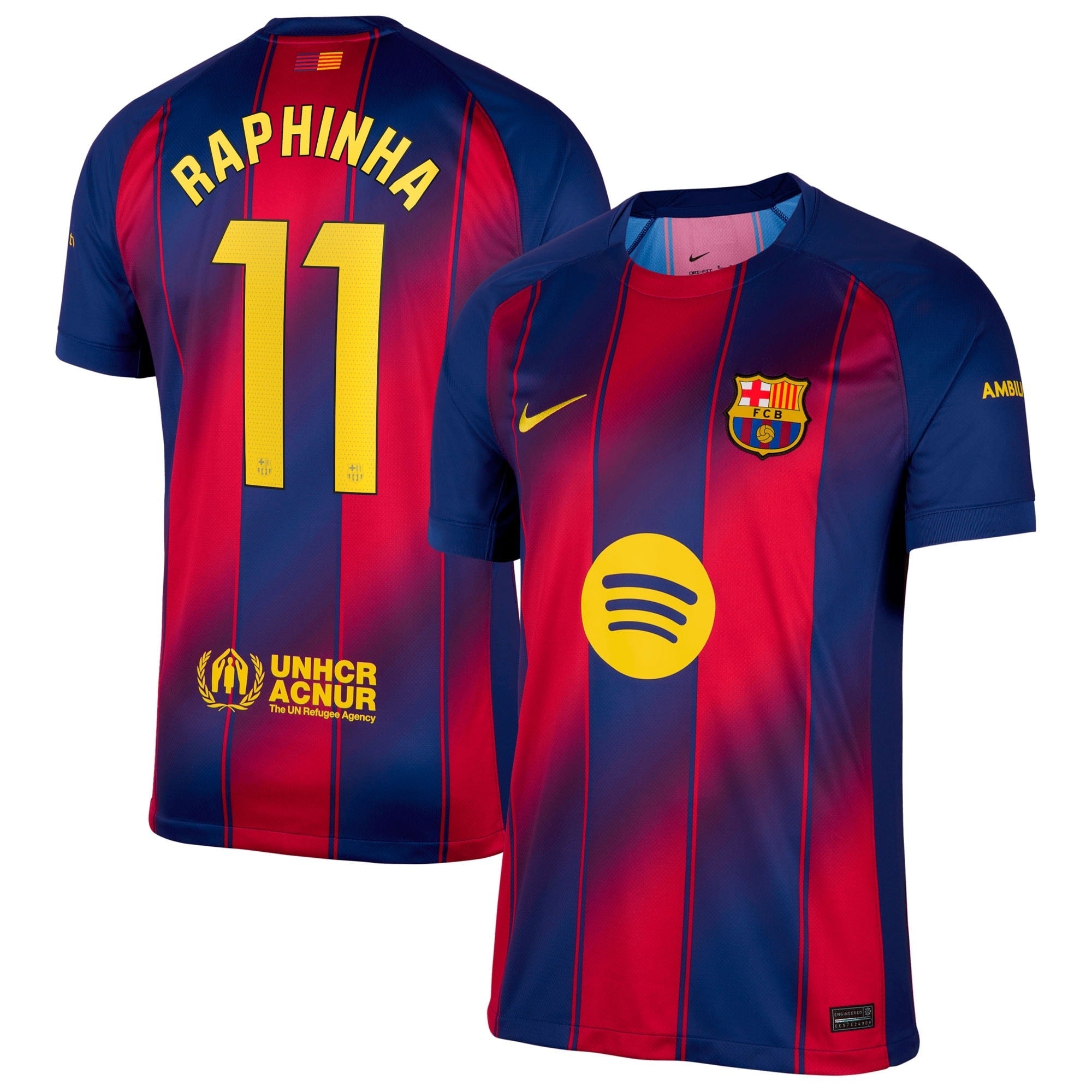 Raphinha Barcelona teams 2025/26 Home Soccer Shirt - Navy