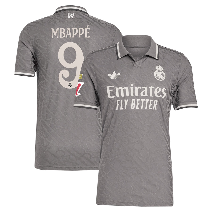Real Madrid 2024/25 Third Player Kylian Mbappé 9 Shirt - Charcoal