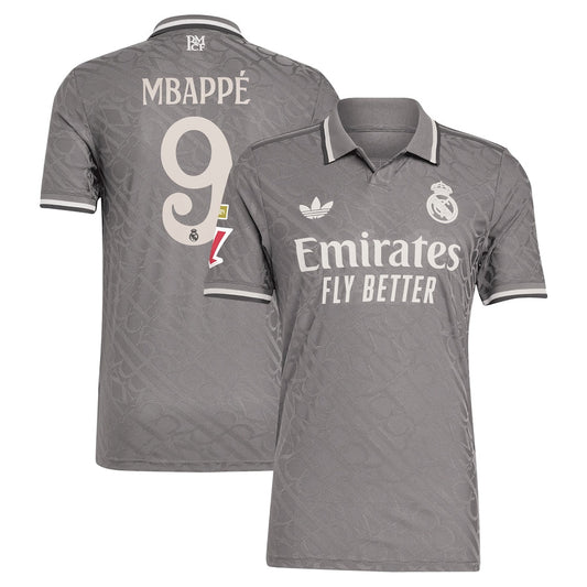 Real Madrid 2024/25 Third Player Kylian Mbappé 9 Shirt - Charcoal