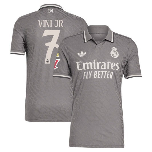 Real Madrid 2024/25 Third Vini Jr. 7 Player Shirt - Charcoal