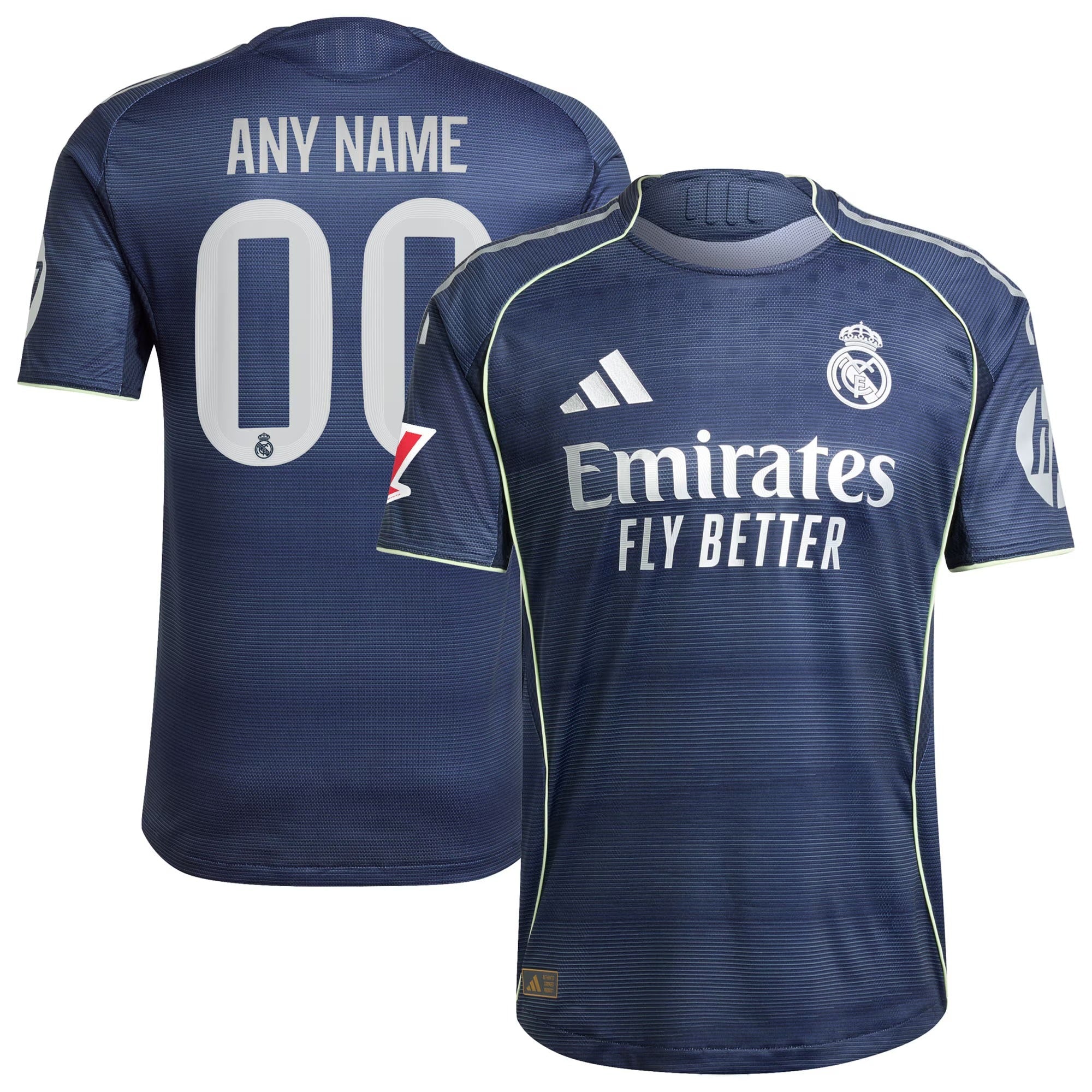 Real Madrid adidas 2025/26 Away Custom Soccer Shirt - Blue