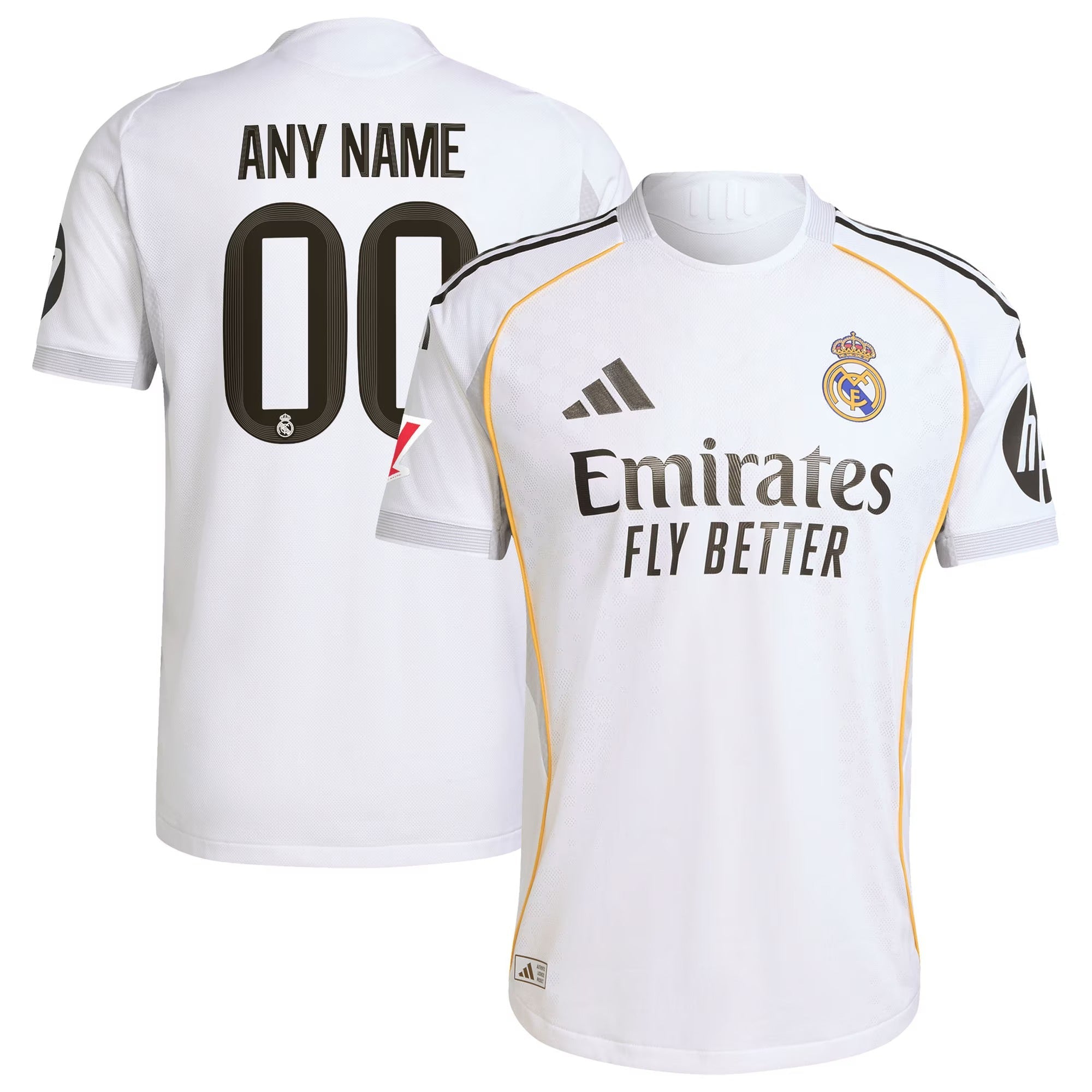 Real Madrid adidas 2025/26 Home Authentic Custom Soccer Shirt – White