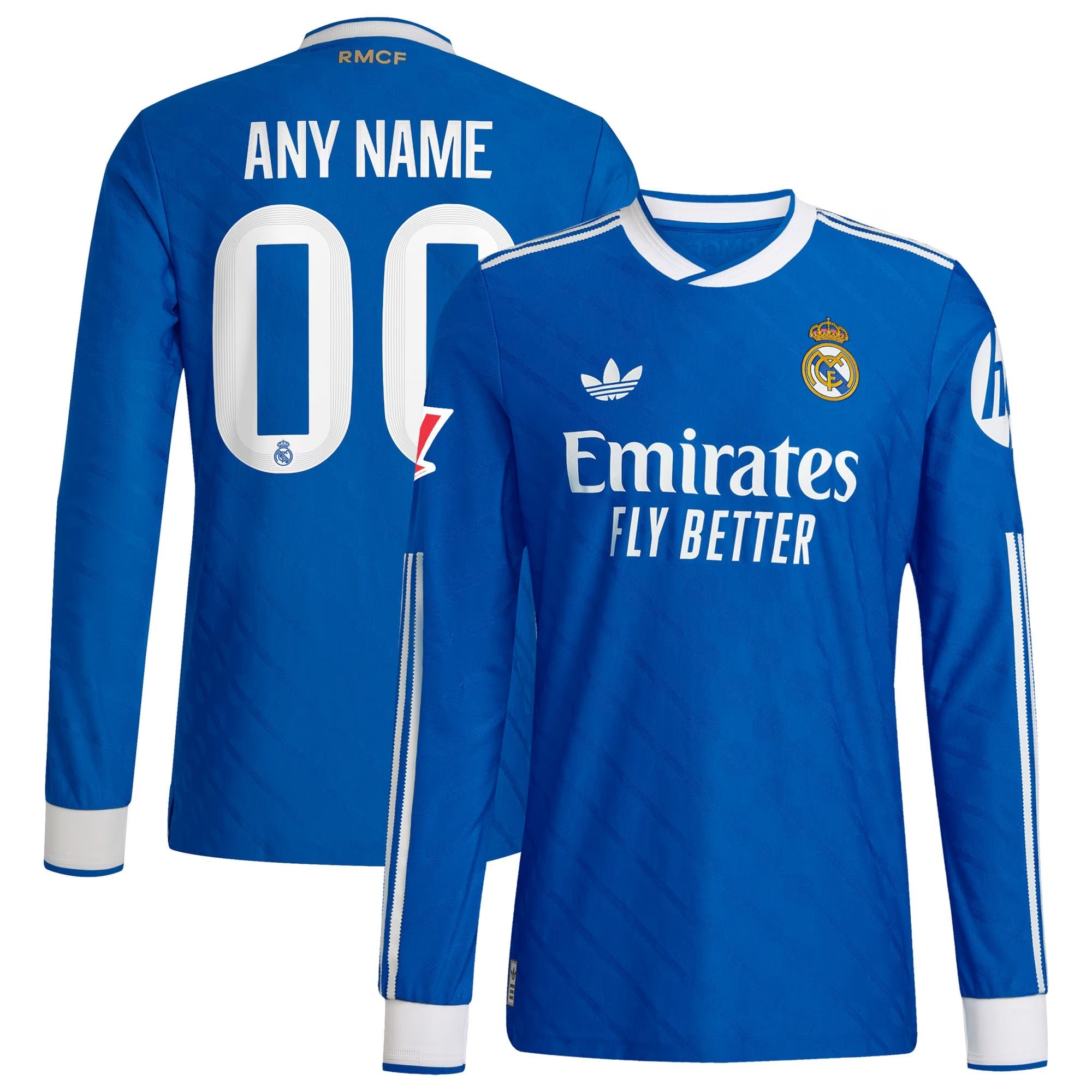 Real Madrid adidas 2025/26 Third Long Sleeve Custom Soccer Shirt - Blue